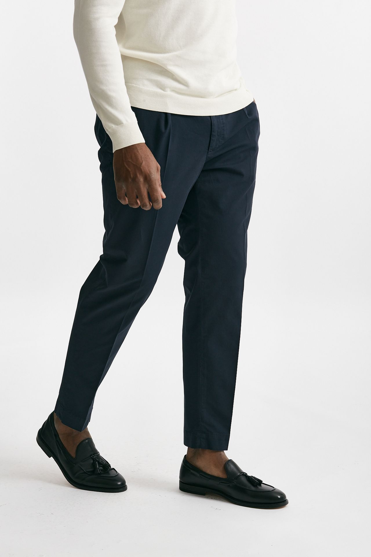 Pantalone cotone stretch blu