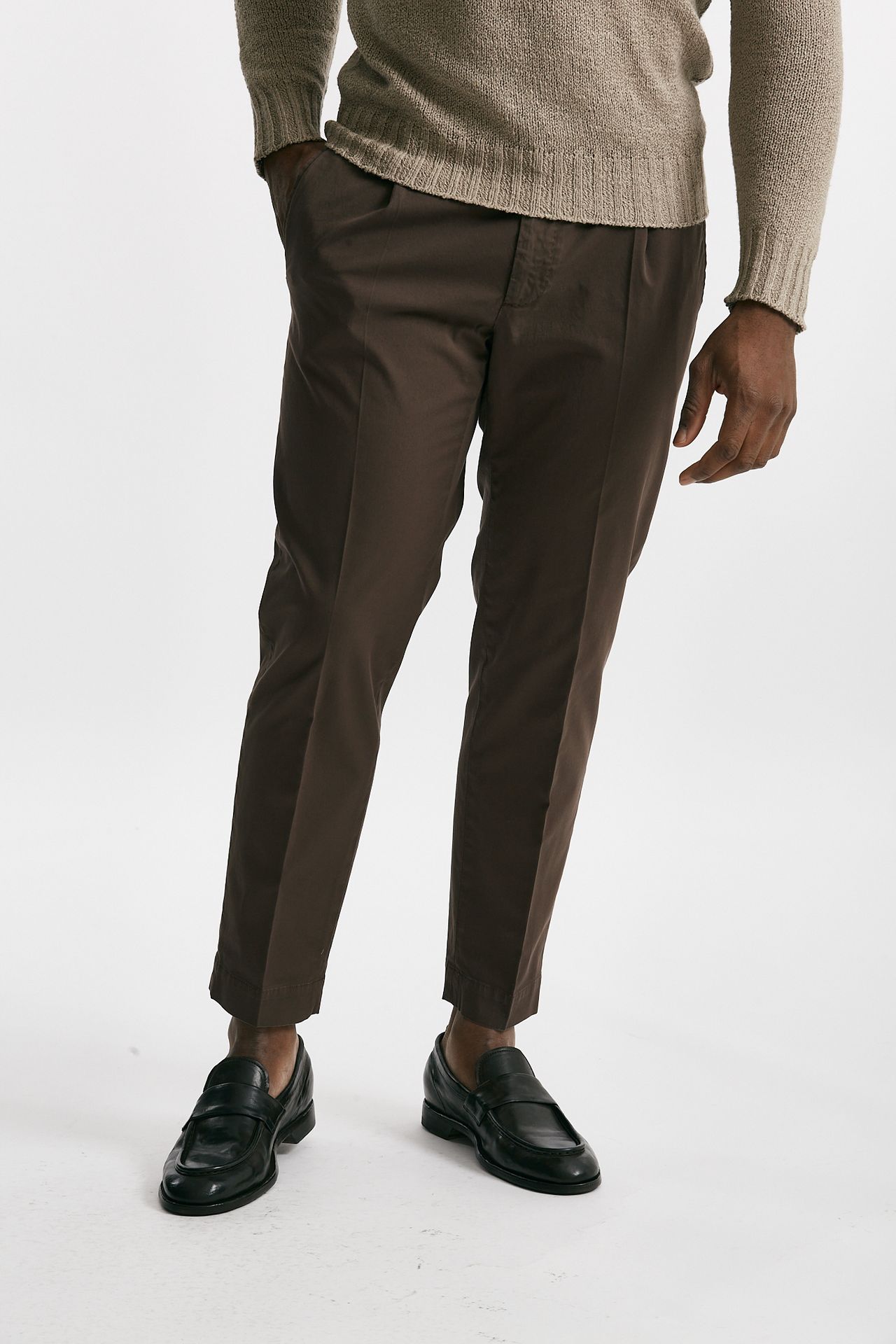 Pantalone cotone stretch nocciola