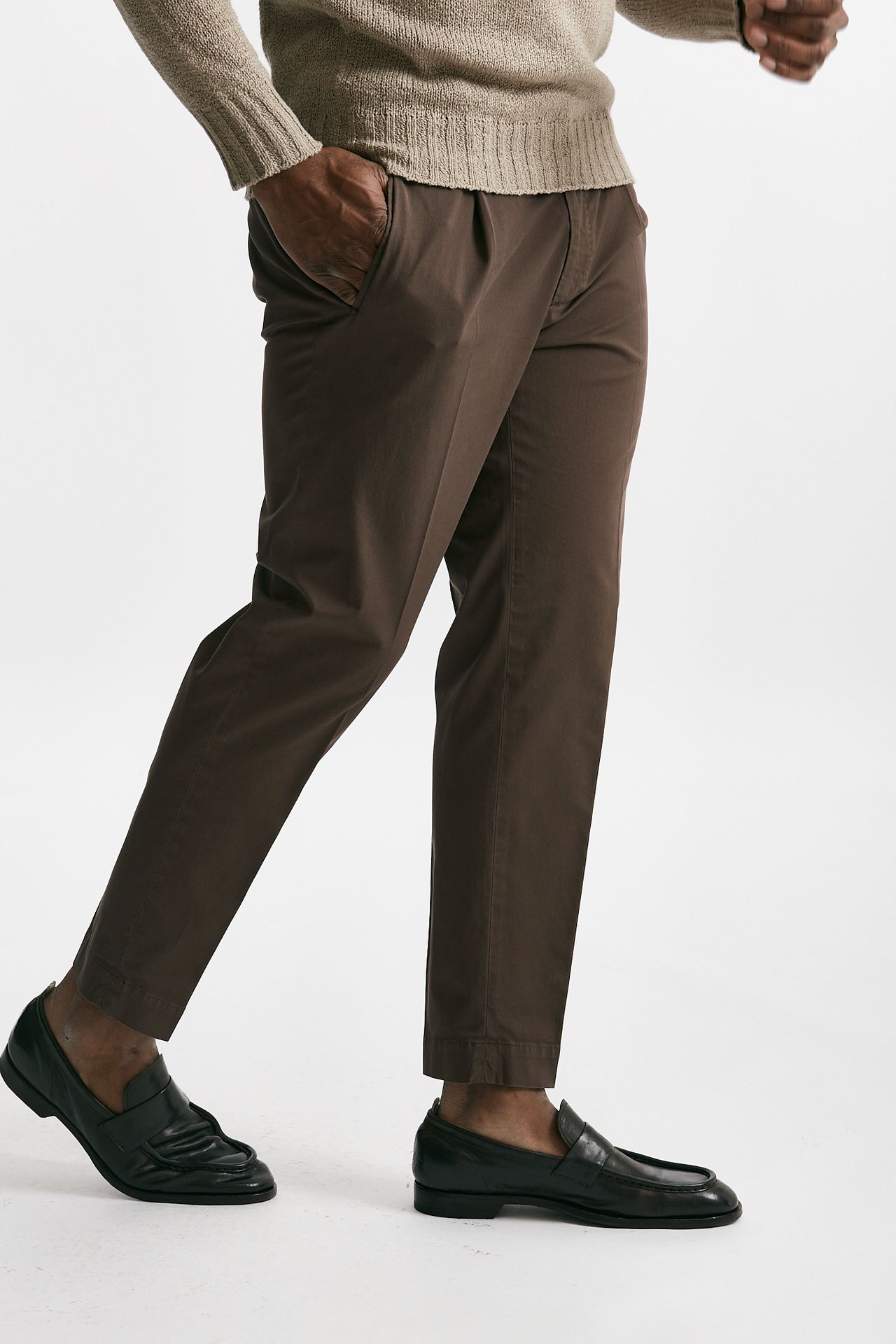 Pantalone cotone stretch nocciola