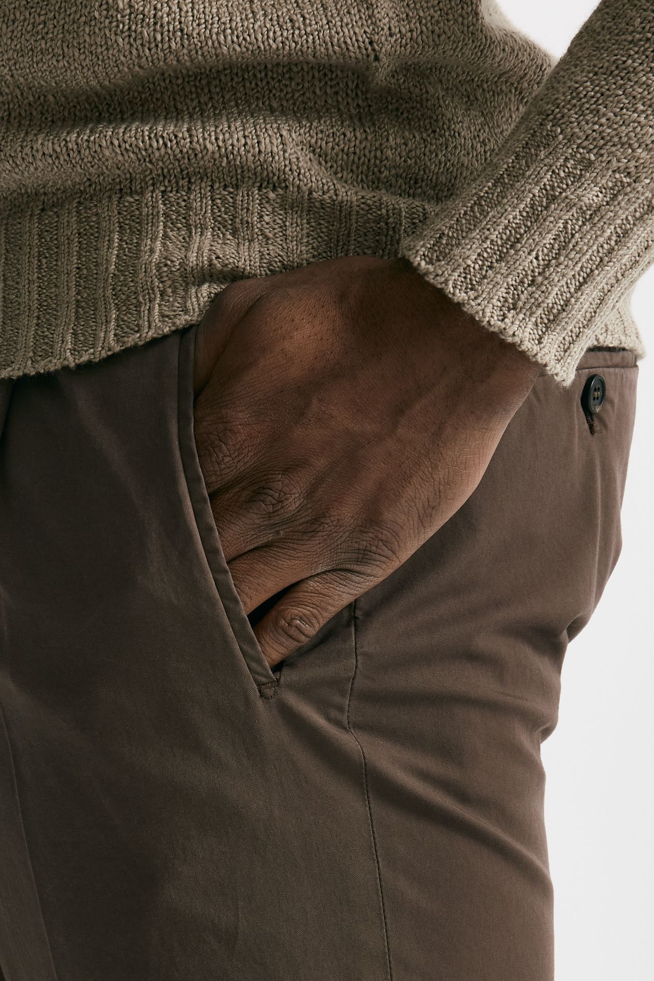 Pantalone cotone stretch nocciola