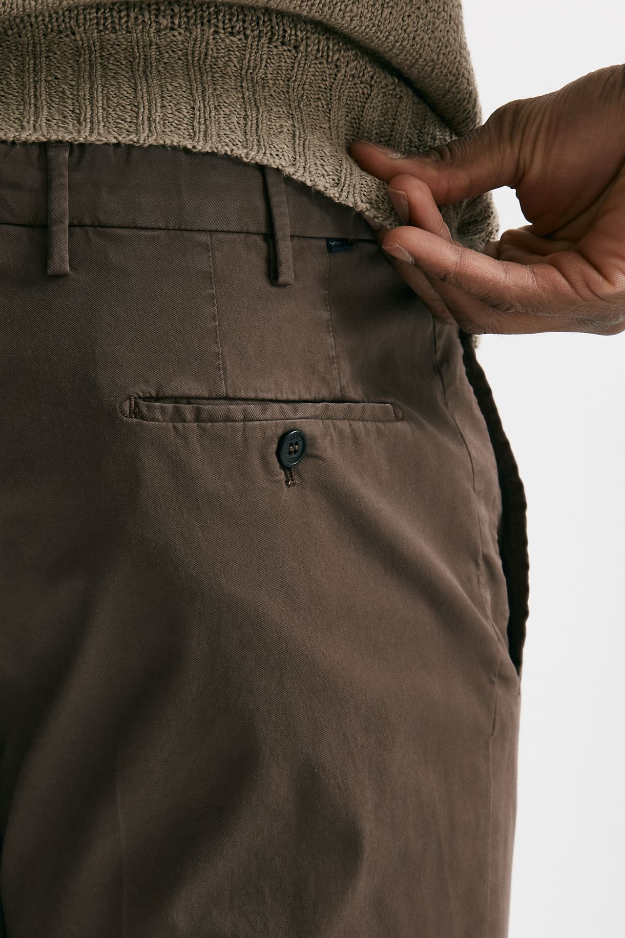 Pantalone cotone stretch nocciola