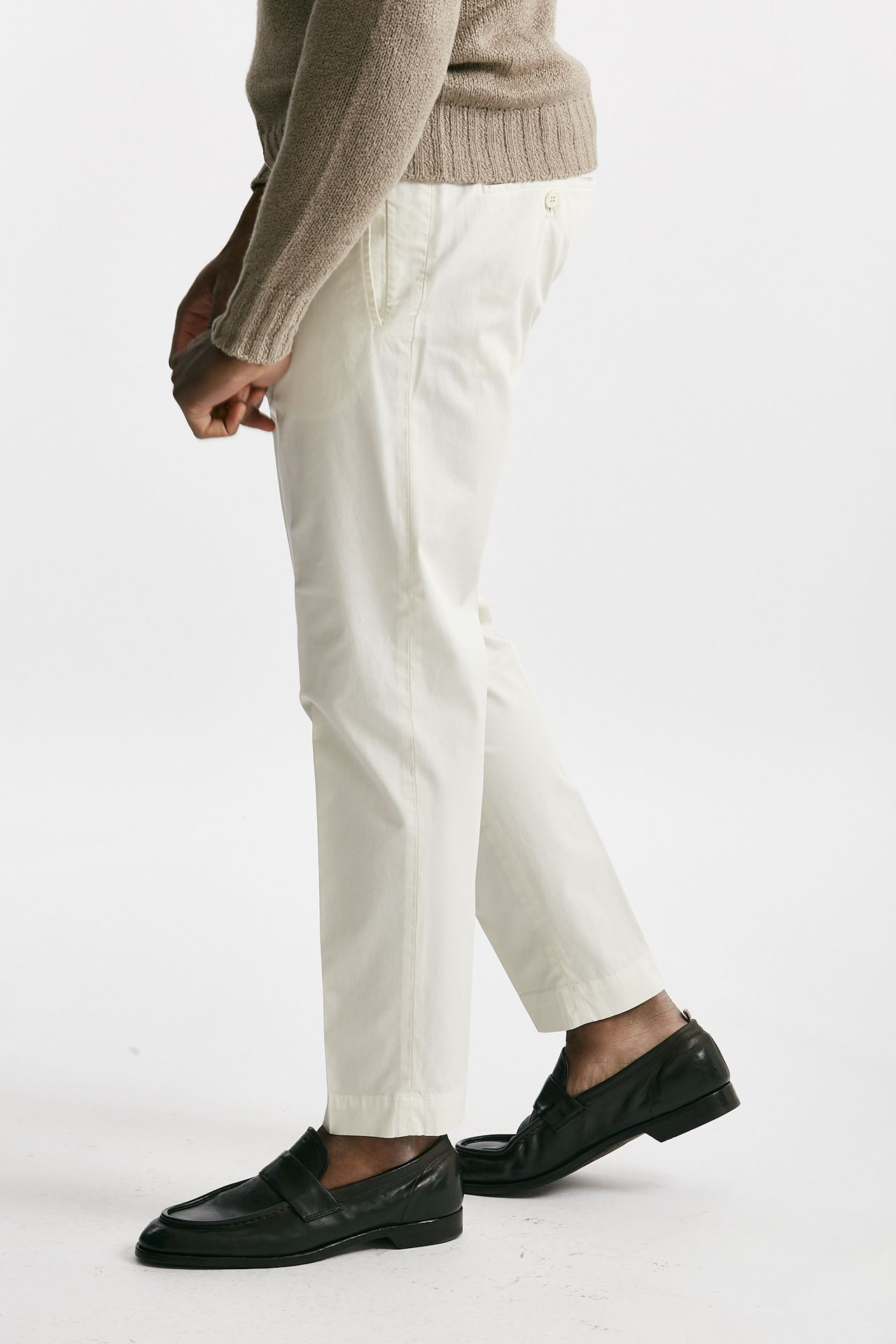 Pantalone cotone stretch bianco
