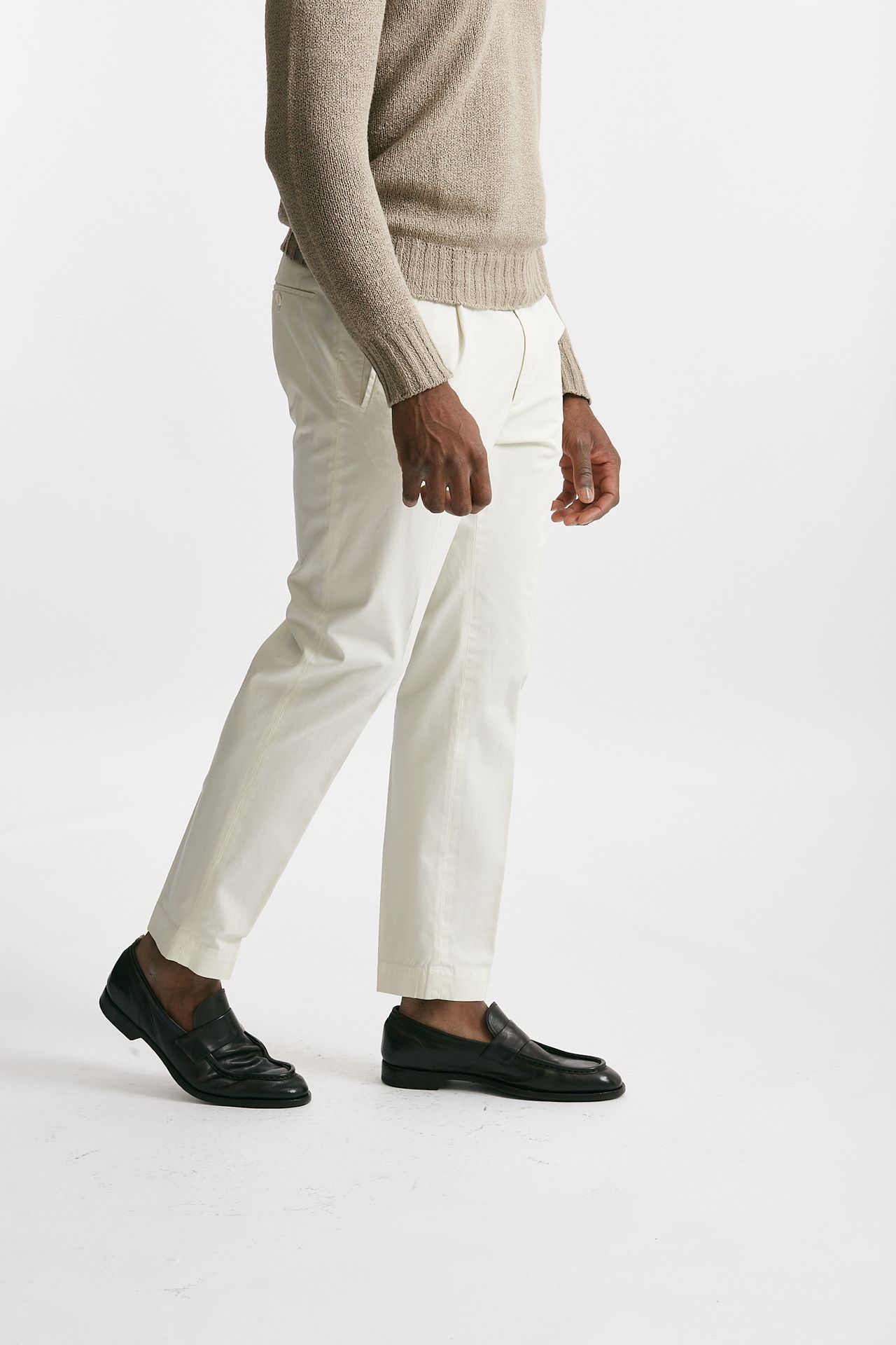 Pantalone cotone stretch bianco