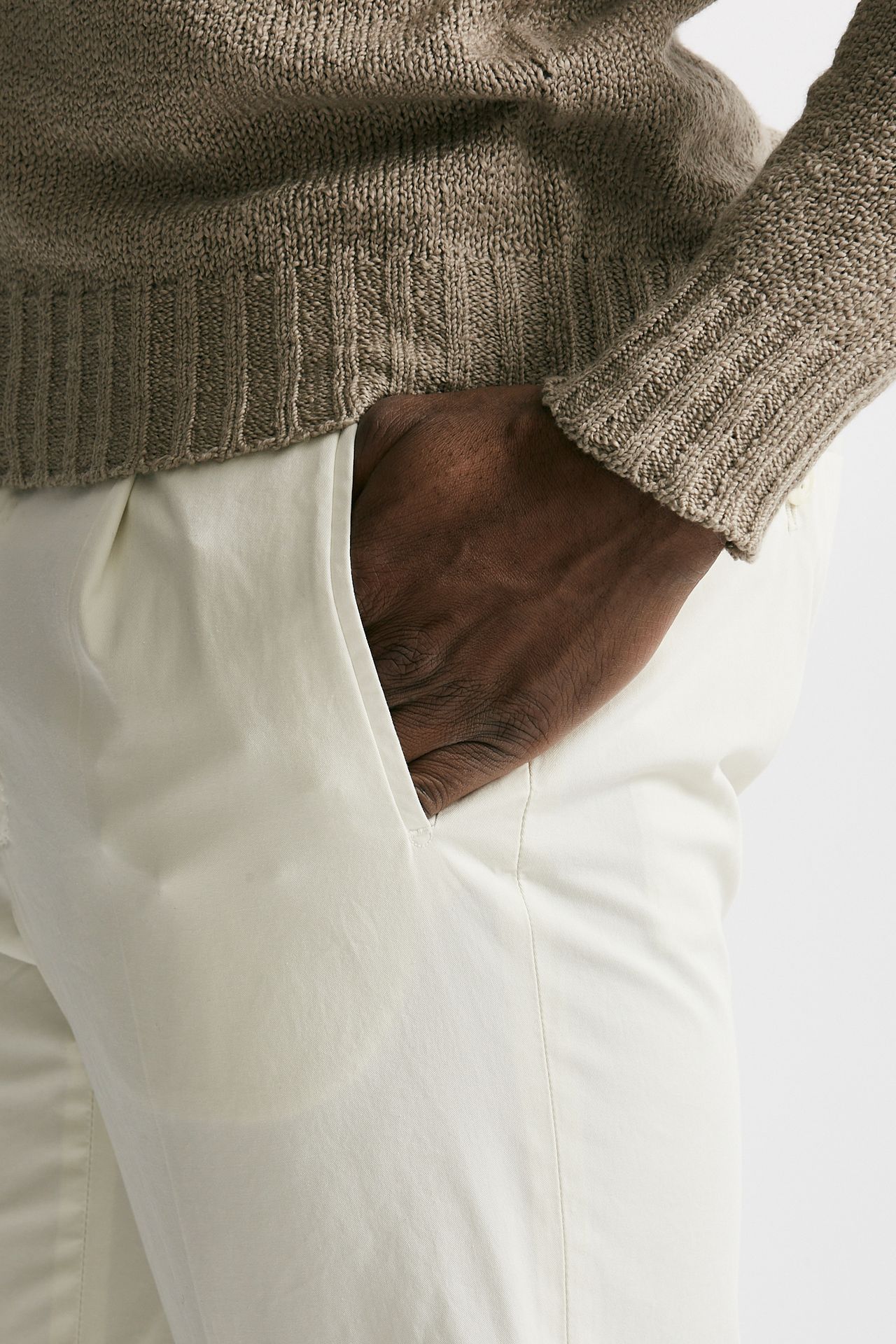 Pantalone cotone stretch bianco