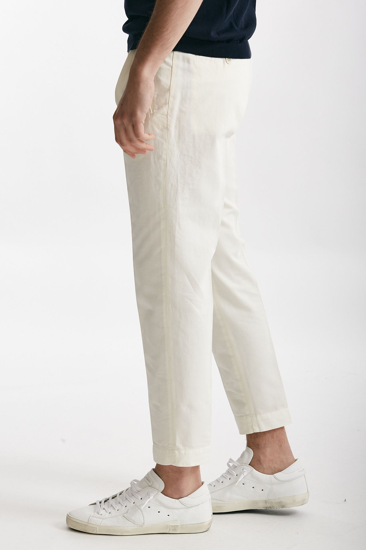 Pantalone bianco cotone e lino