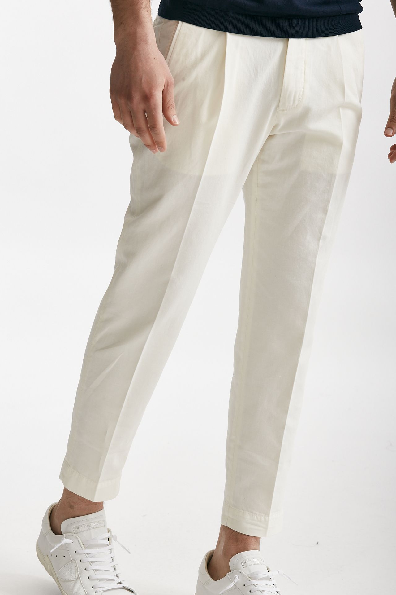 Pantalone bianco cotone e lino