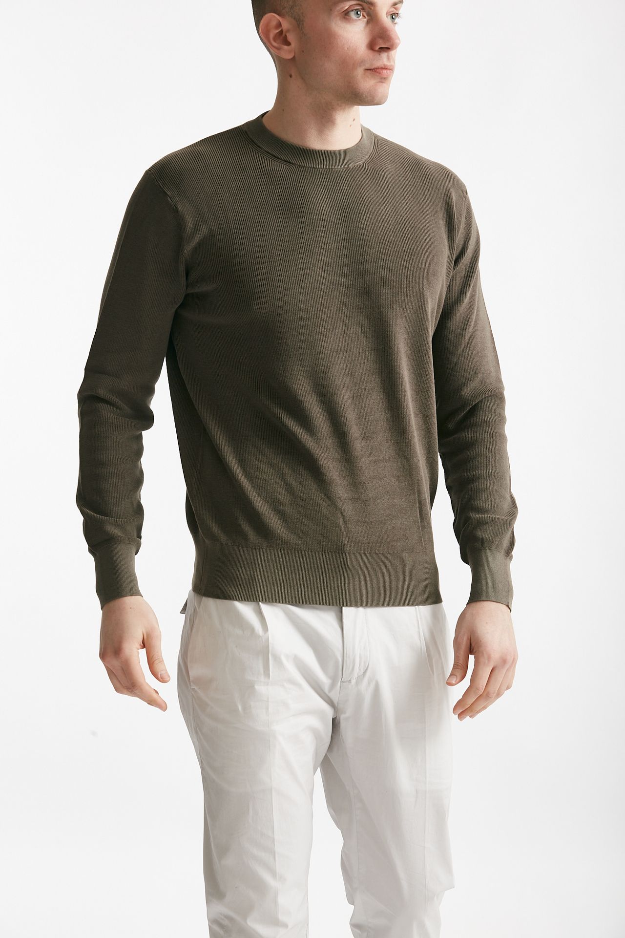 Maglia in cotone lavato marrone