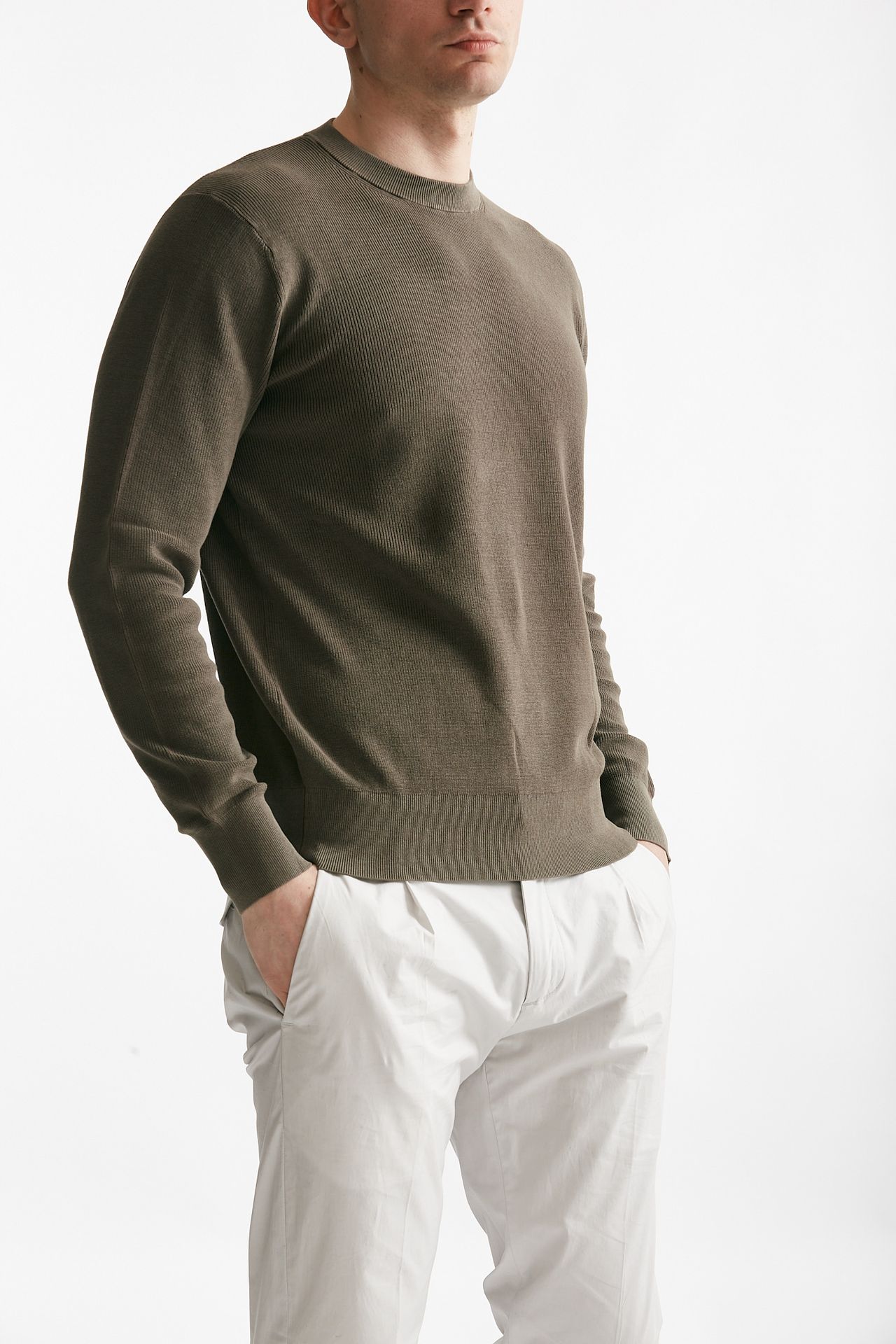 Maglia in cotone lavato marrone 