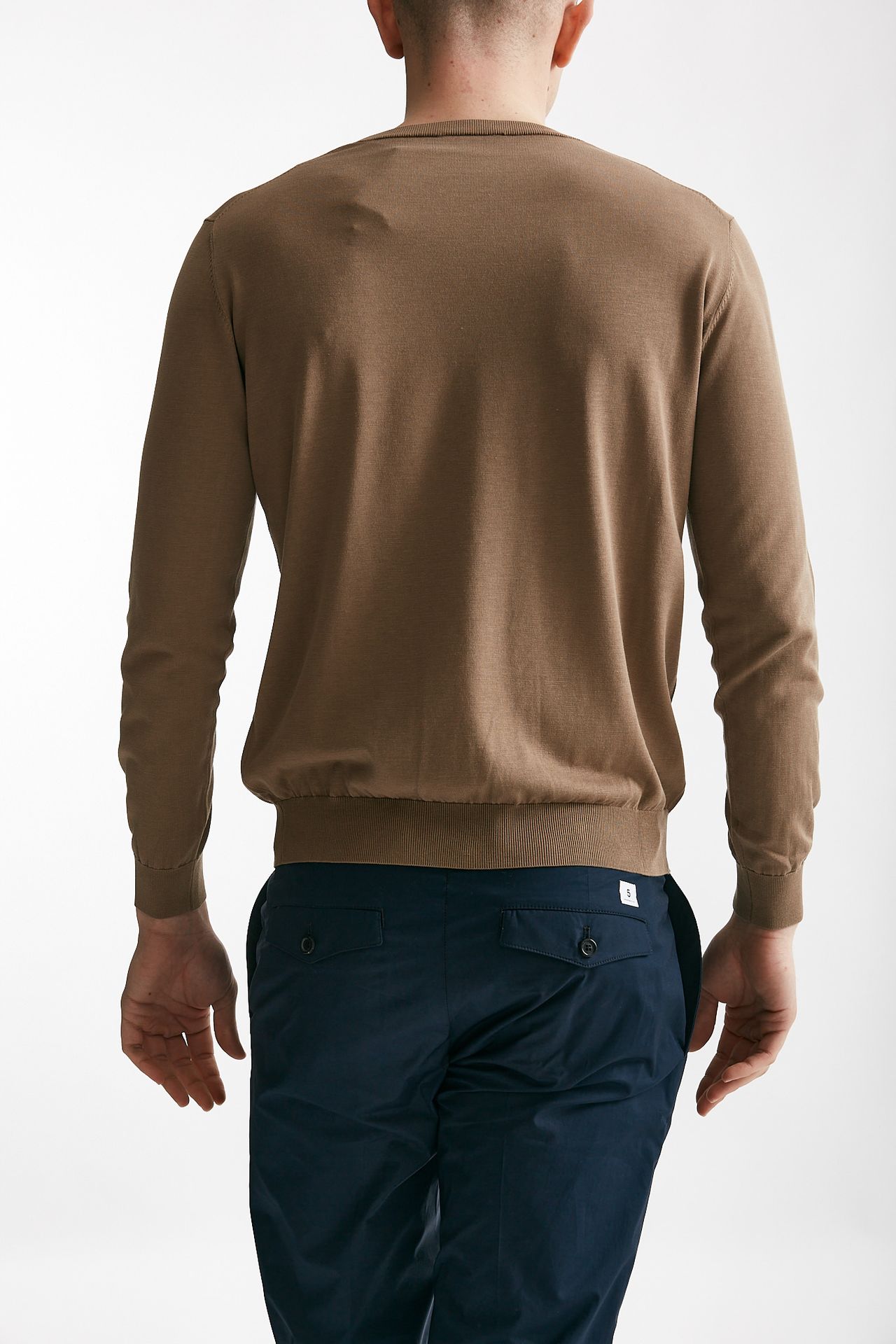 Maglia in cotone e seta cammello