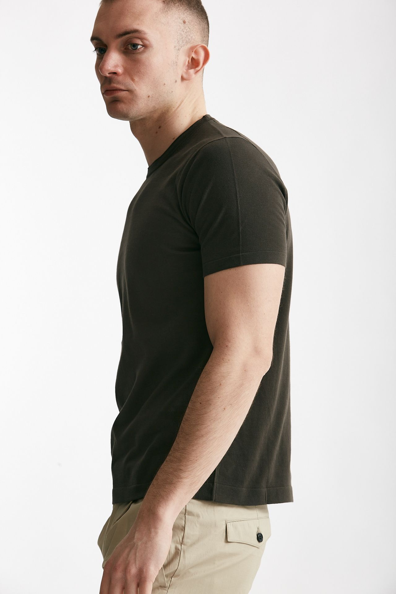 T shirt in cotone marrone