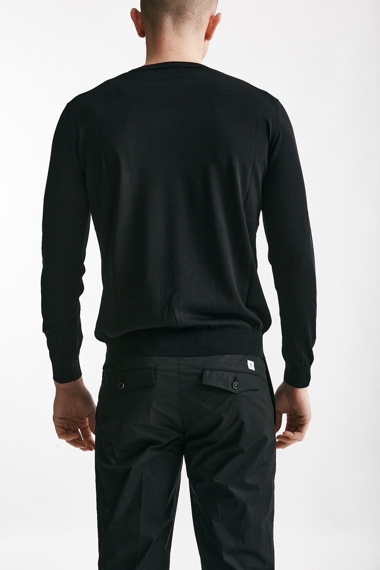 Maglia in cotone e seta nero 
