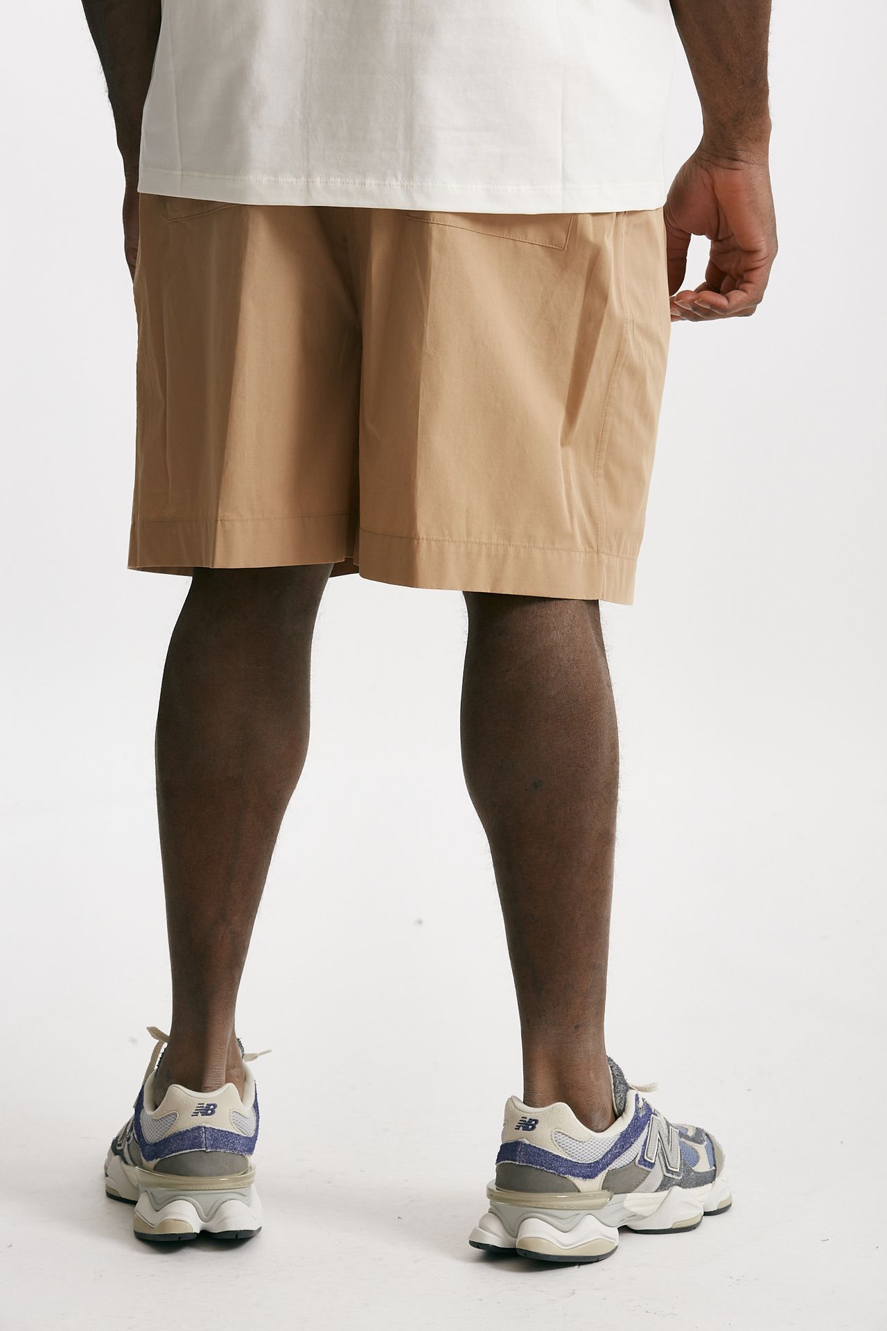 Bermuda gamba ampia in cotone beige 