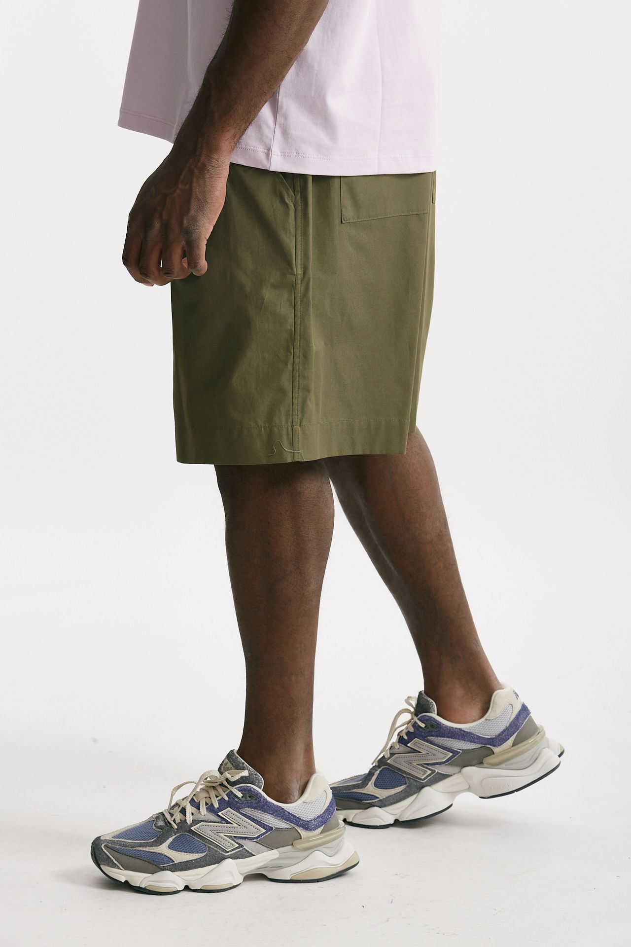 Bermuda gamba ampia in cotone verde 