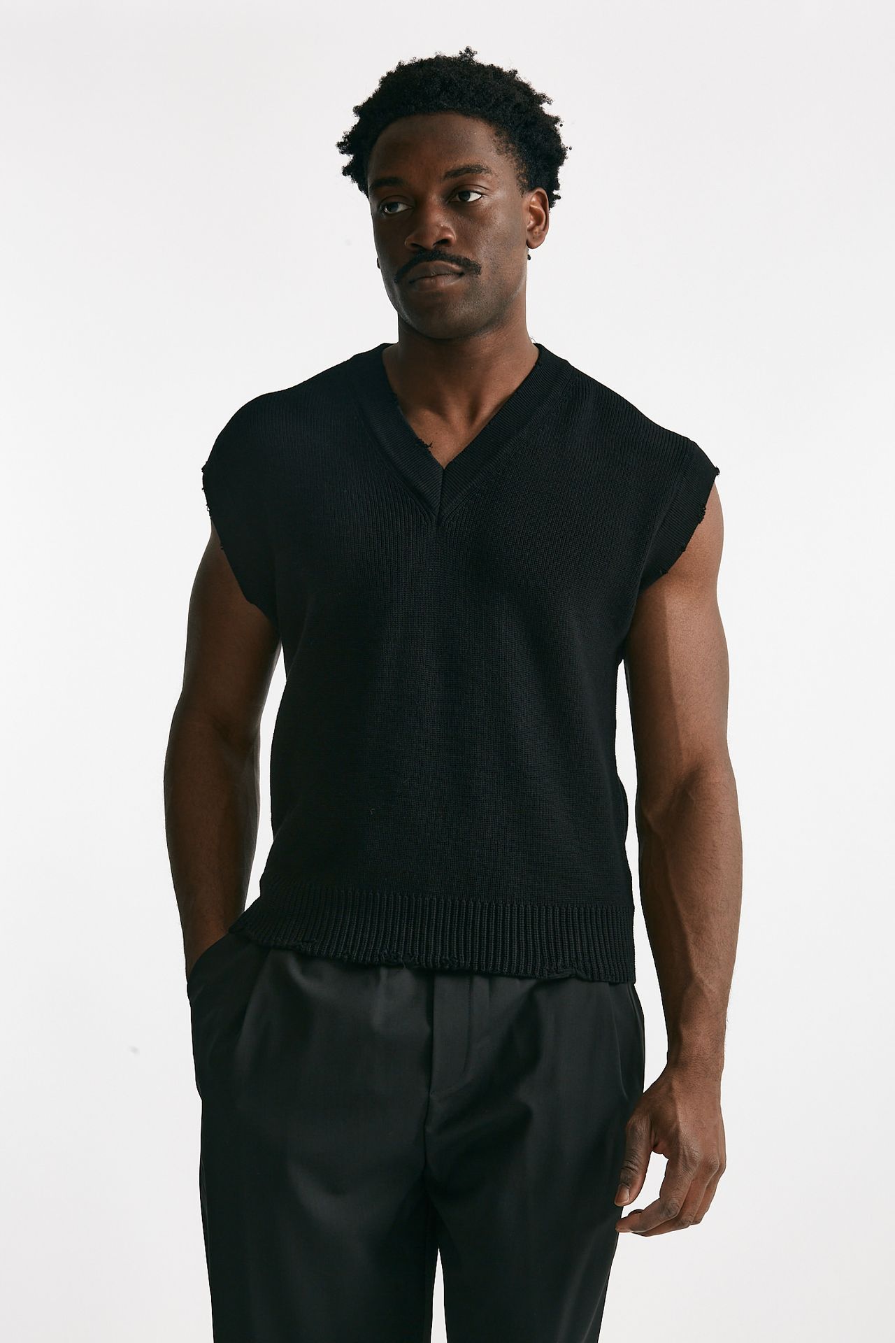 Gilet in maglia cotone nero