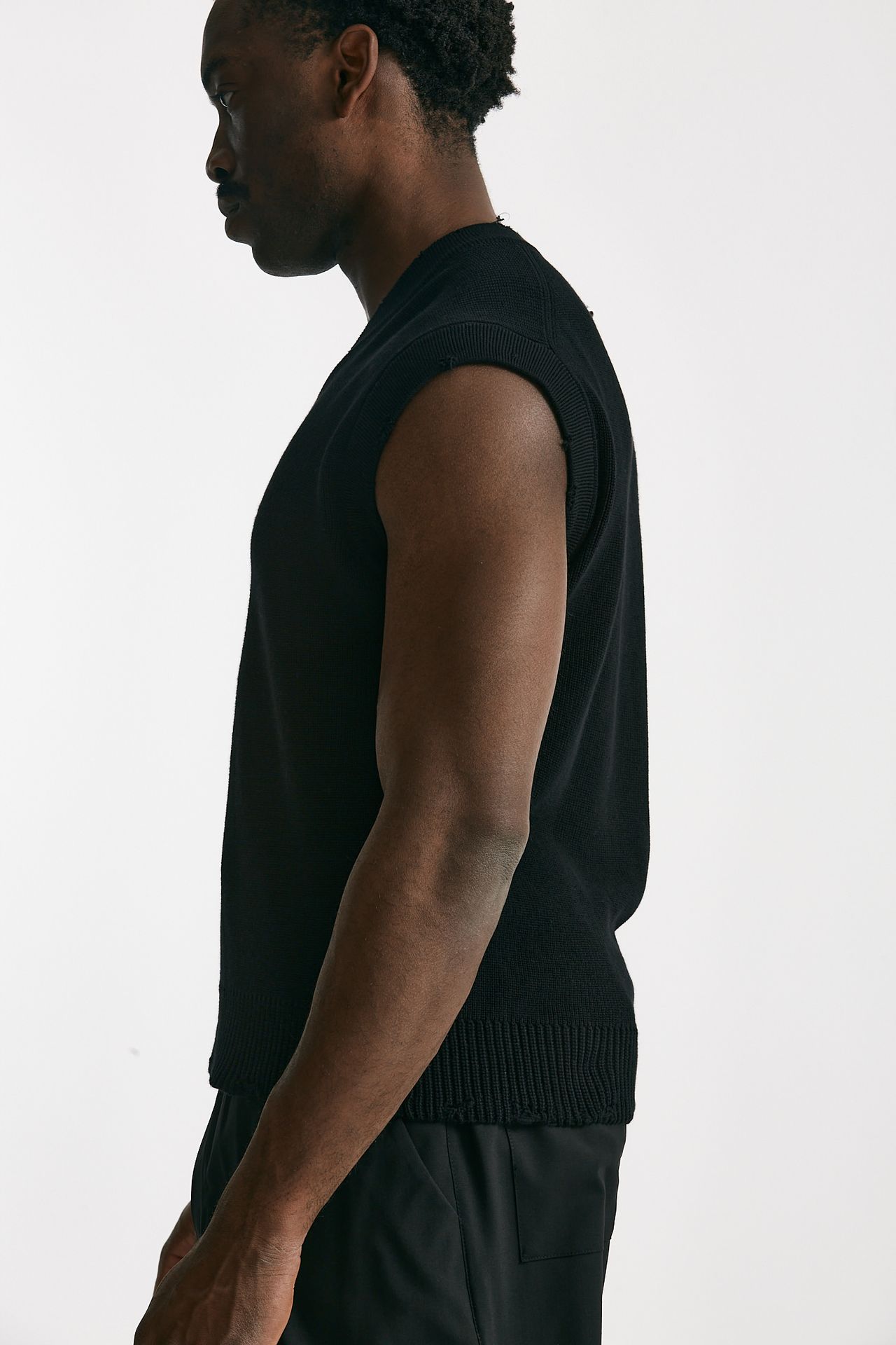 Gilet in maglia cotone nero 