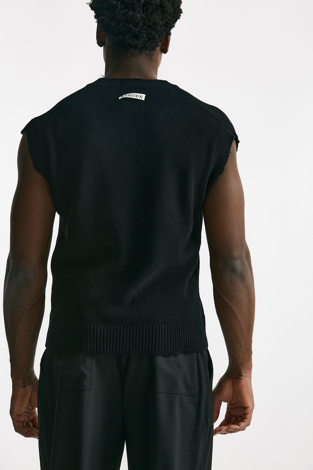 Gilet in maglia cotone nero 