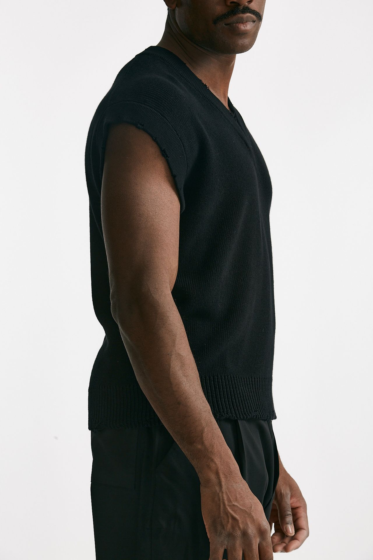 Gilet in maglia cotone nero 