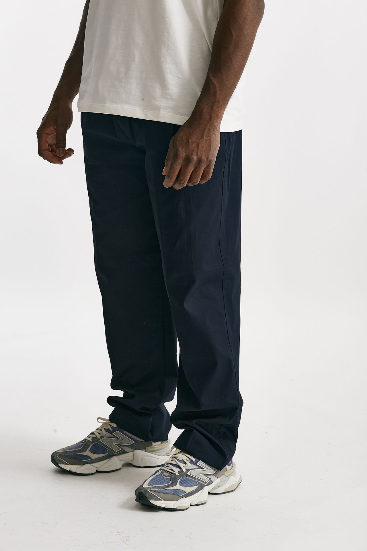 Pantalone gamba ampia in cotone blu