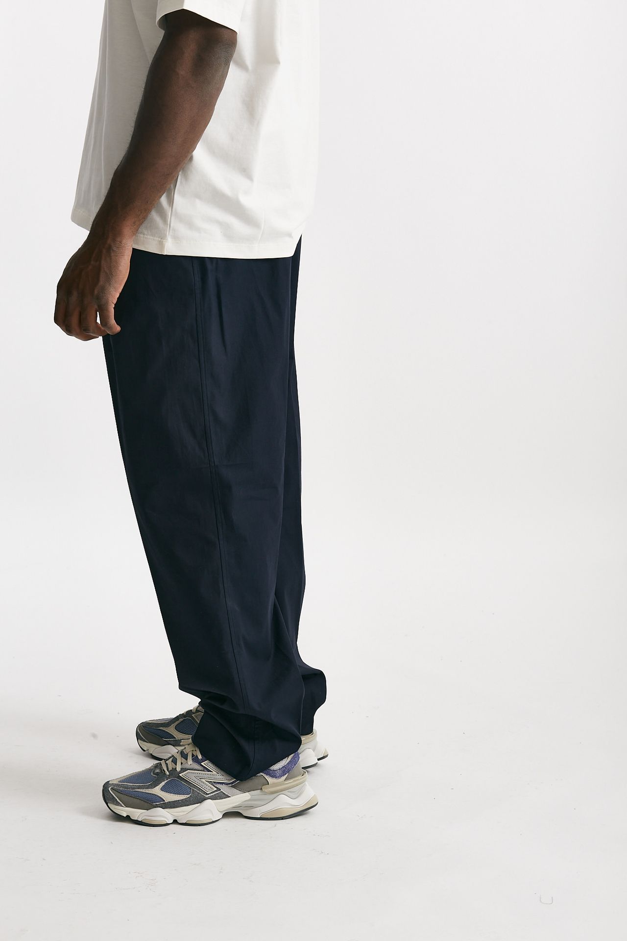 Pantalone gamba ampia in cotone blu