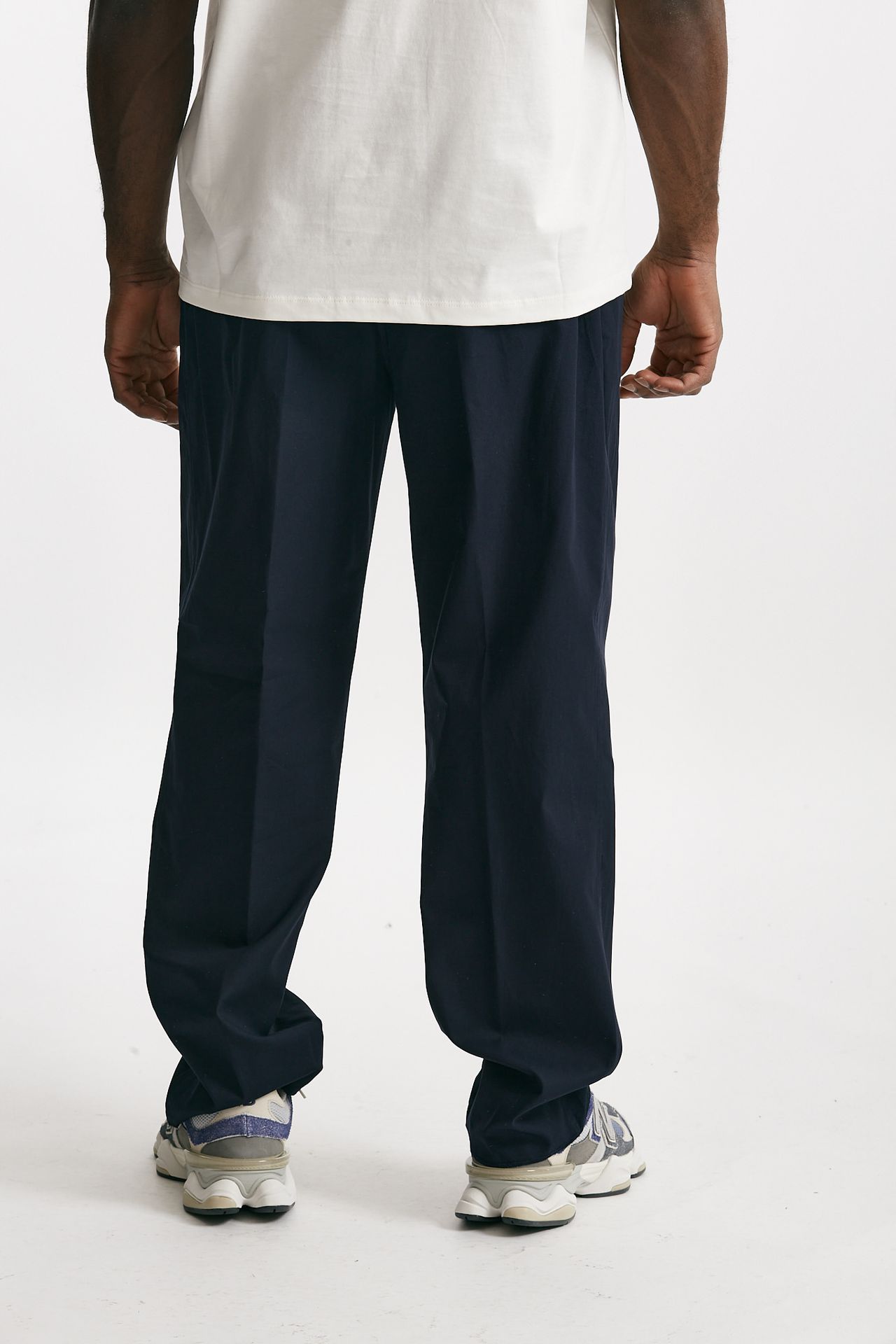 Pantalone gamba ampia in cotone blu
