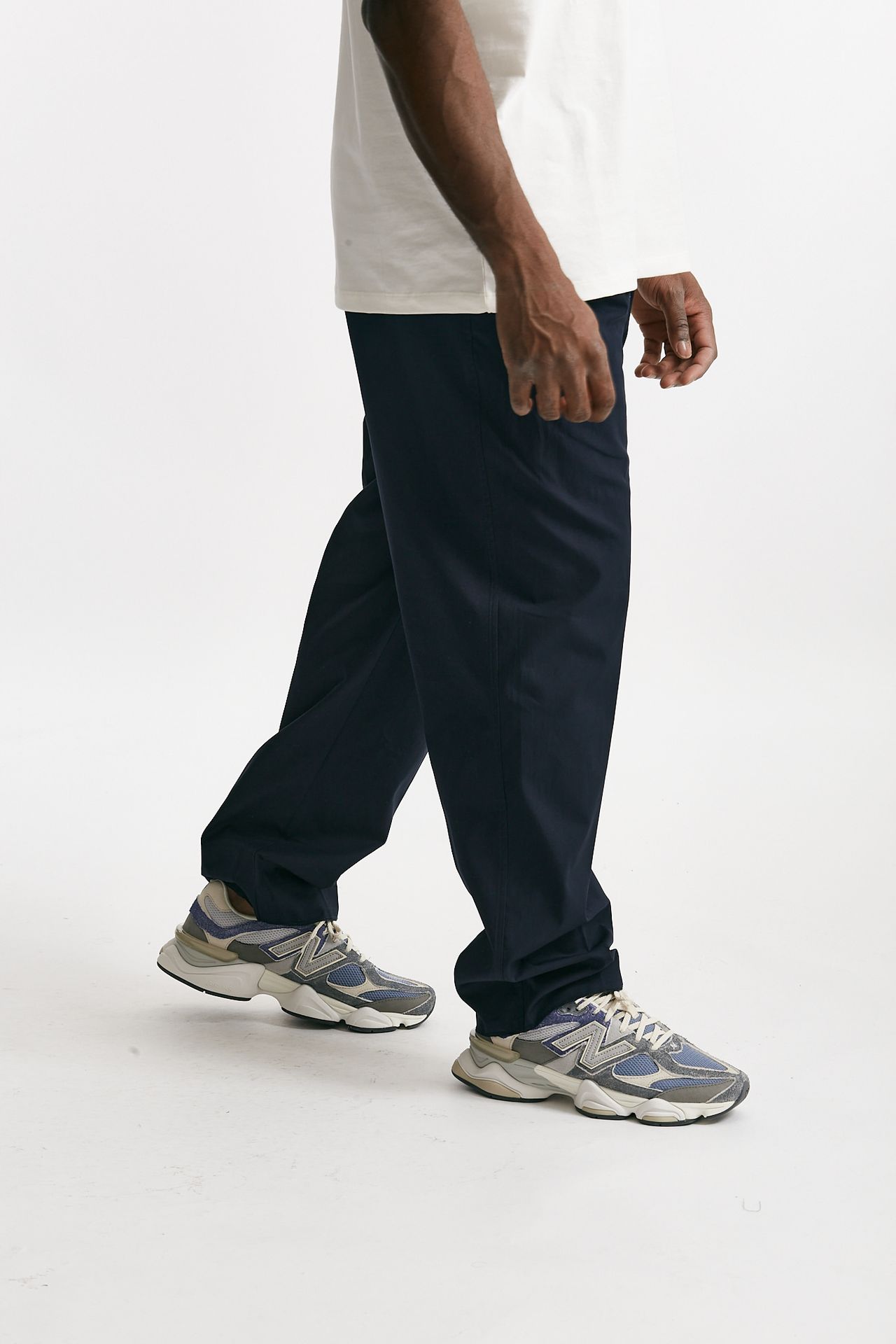 Pantalone gamba ampia in cotone blu