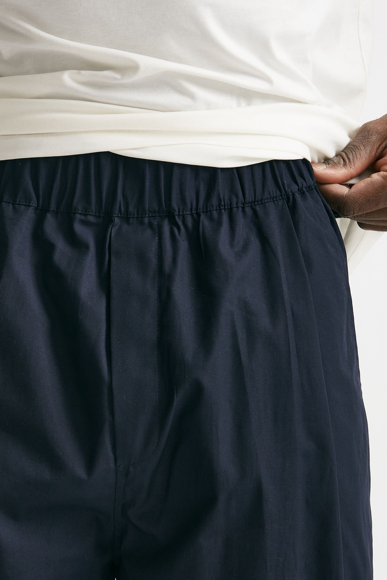 Pantalone gamba ampia in cotone blu