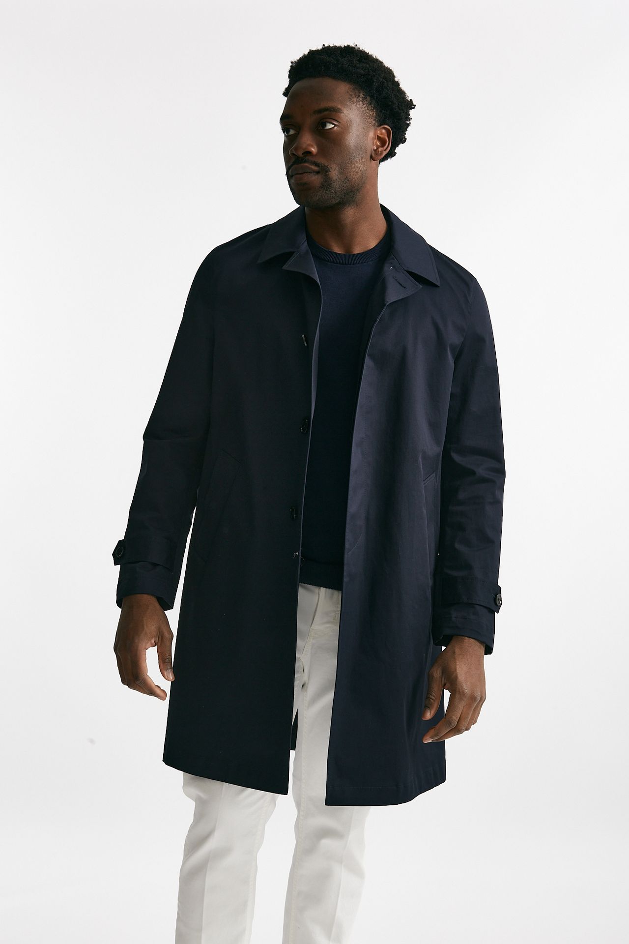 Soprabito in cotone stretch blu