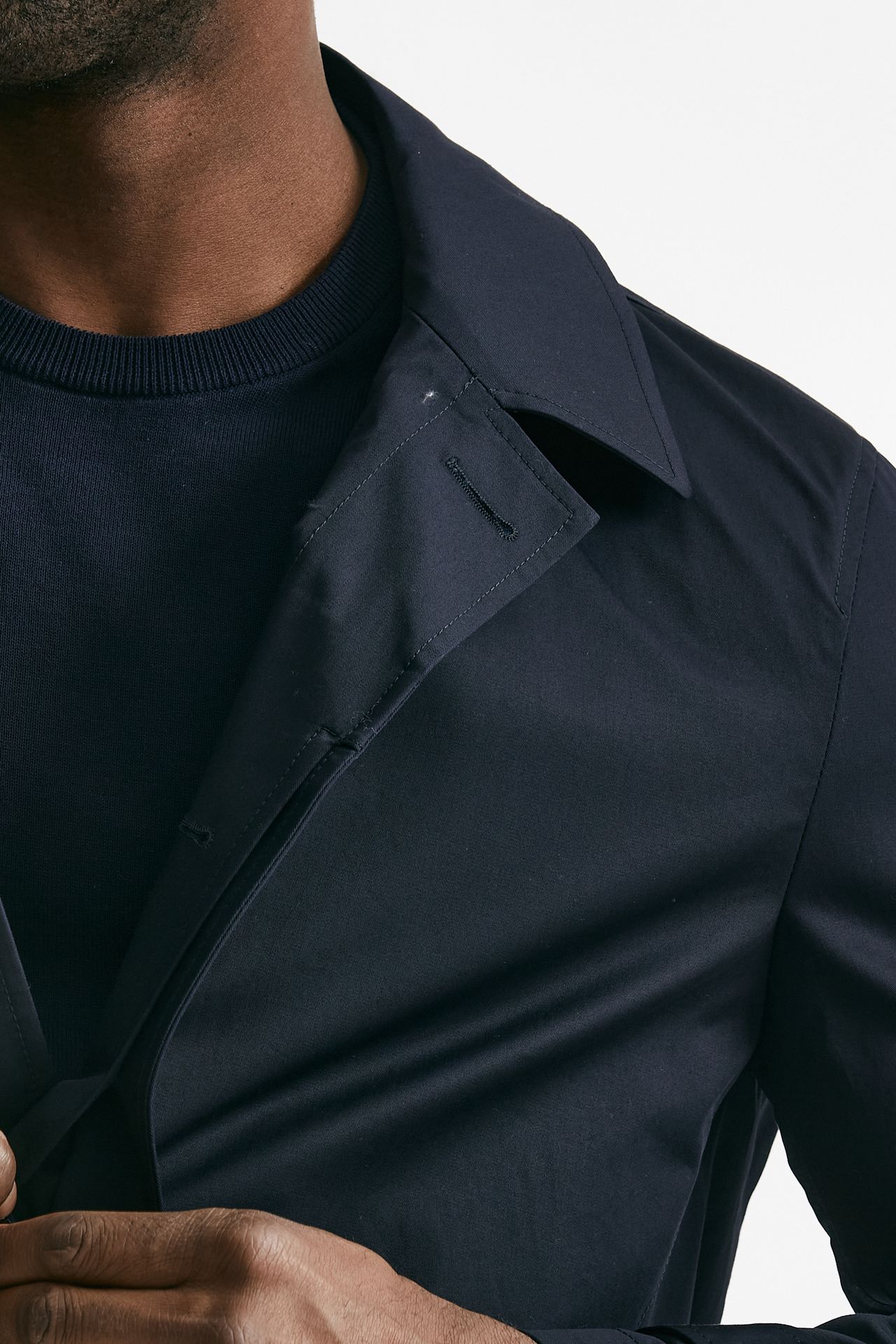 Soprabito in cotone stretch blu
