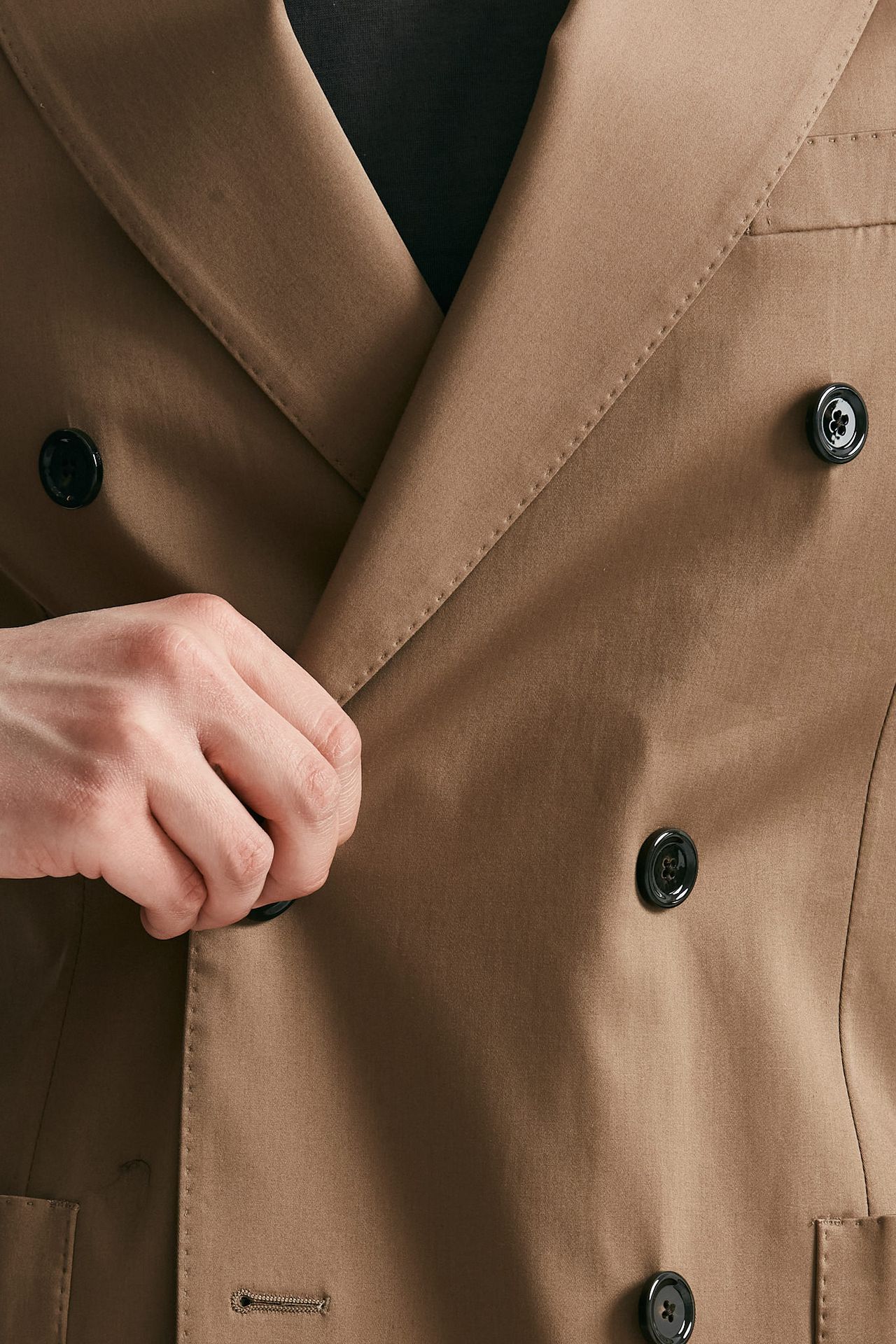 Abito doppiopetto cammello cotone stretch