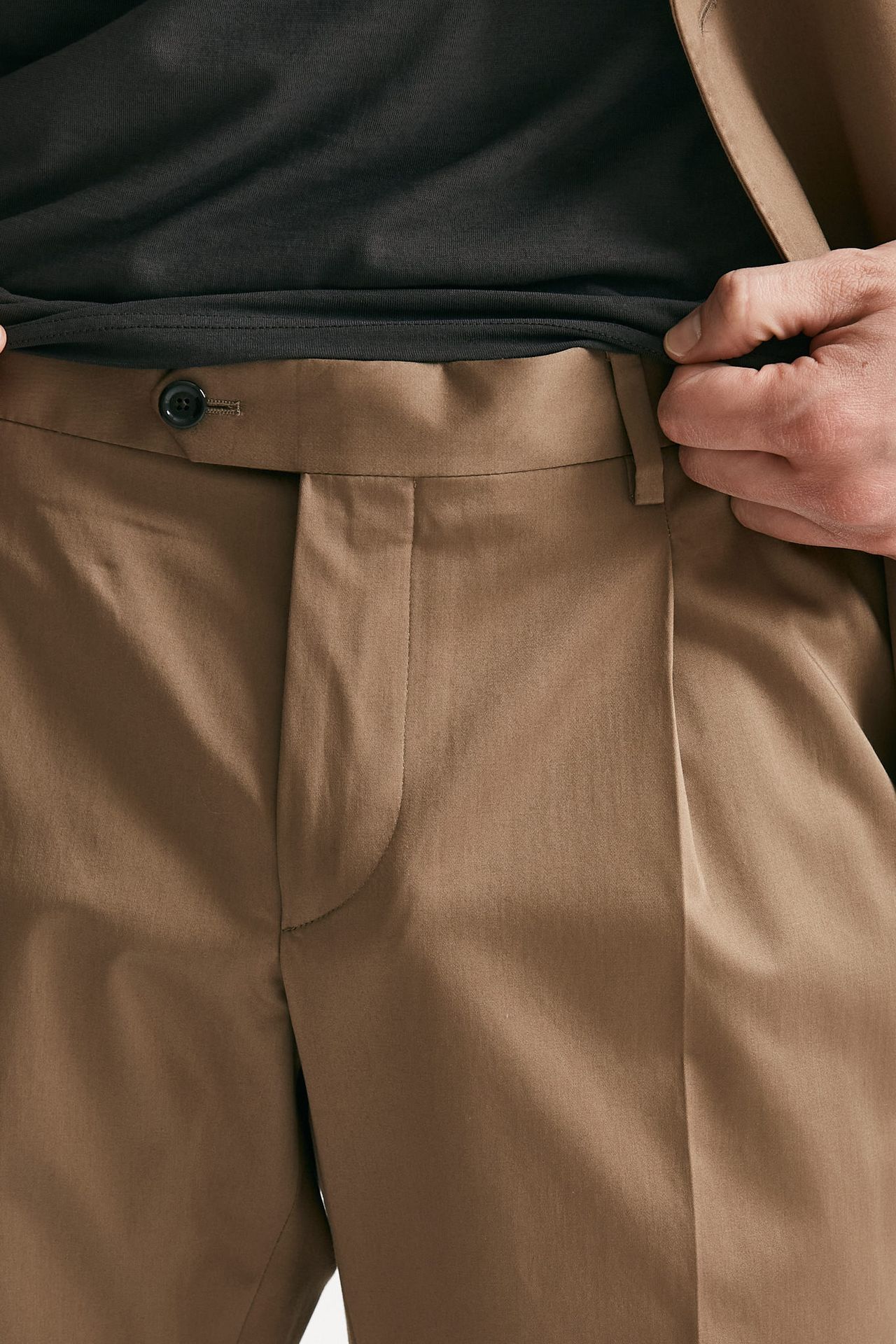 Abito doppiopetto cammello cotone stretch