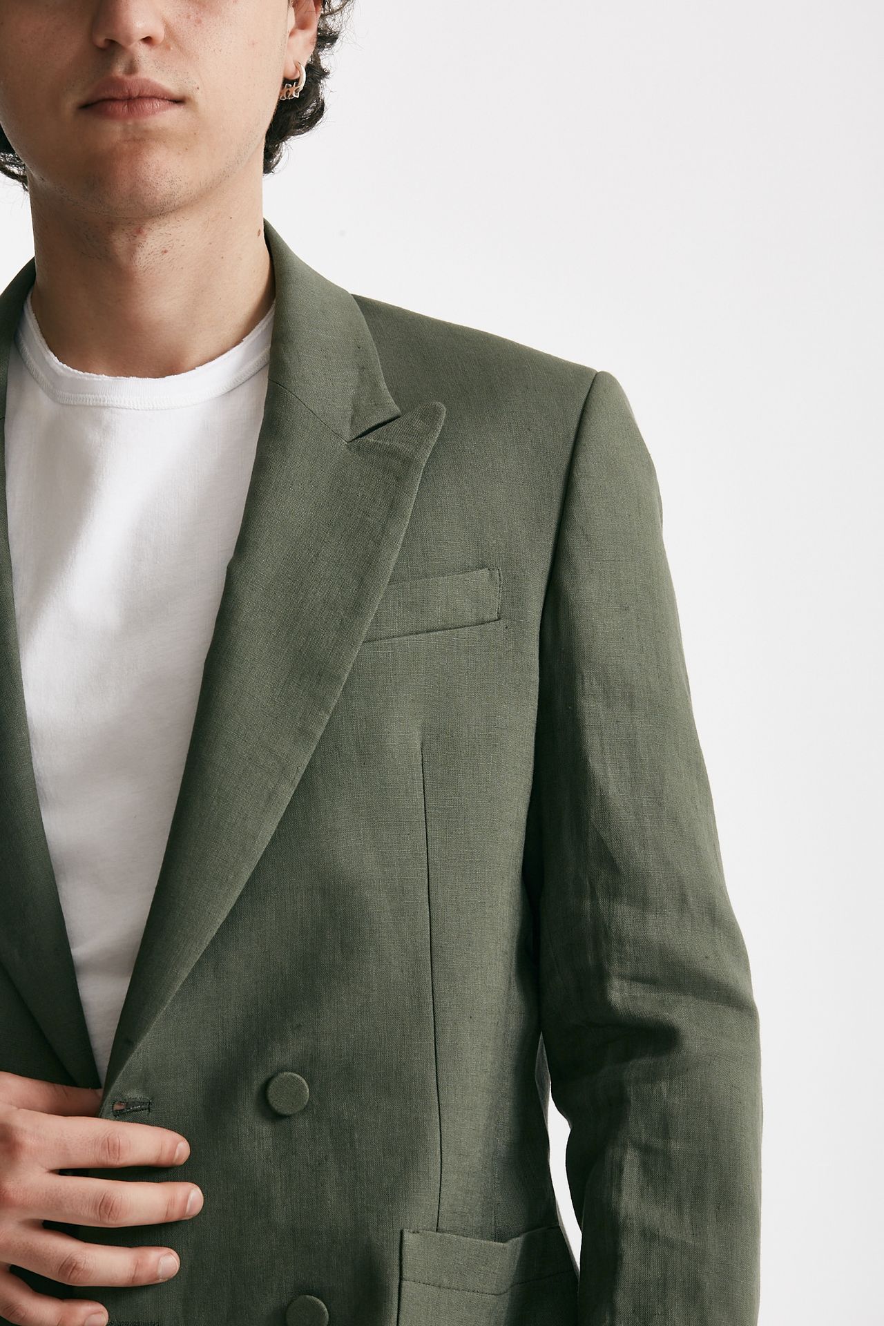 Giacca in lino doppio petto verde 