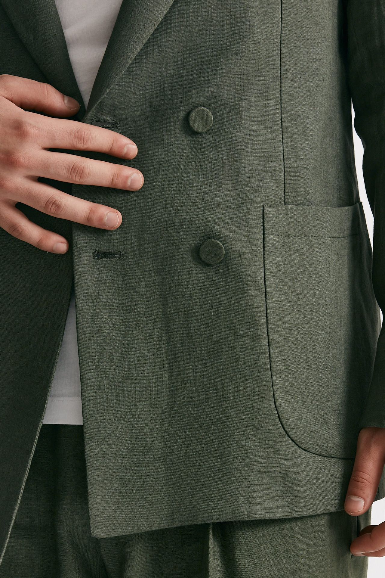 Giacca in lino doppio petto verde 