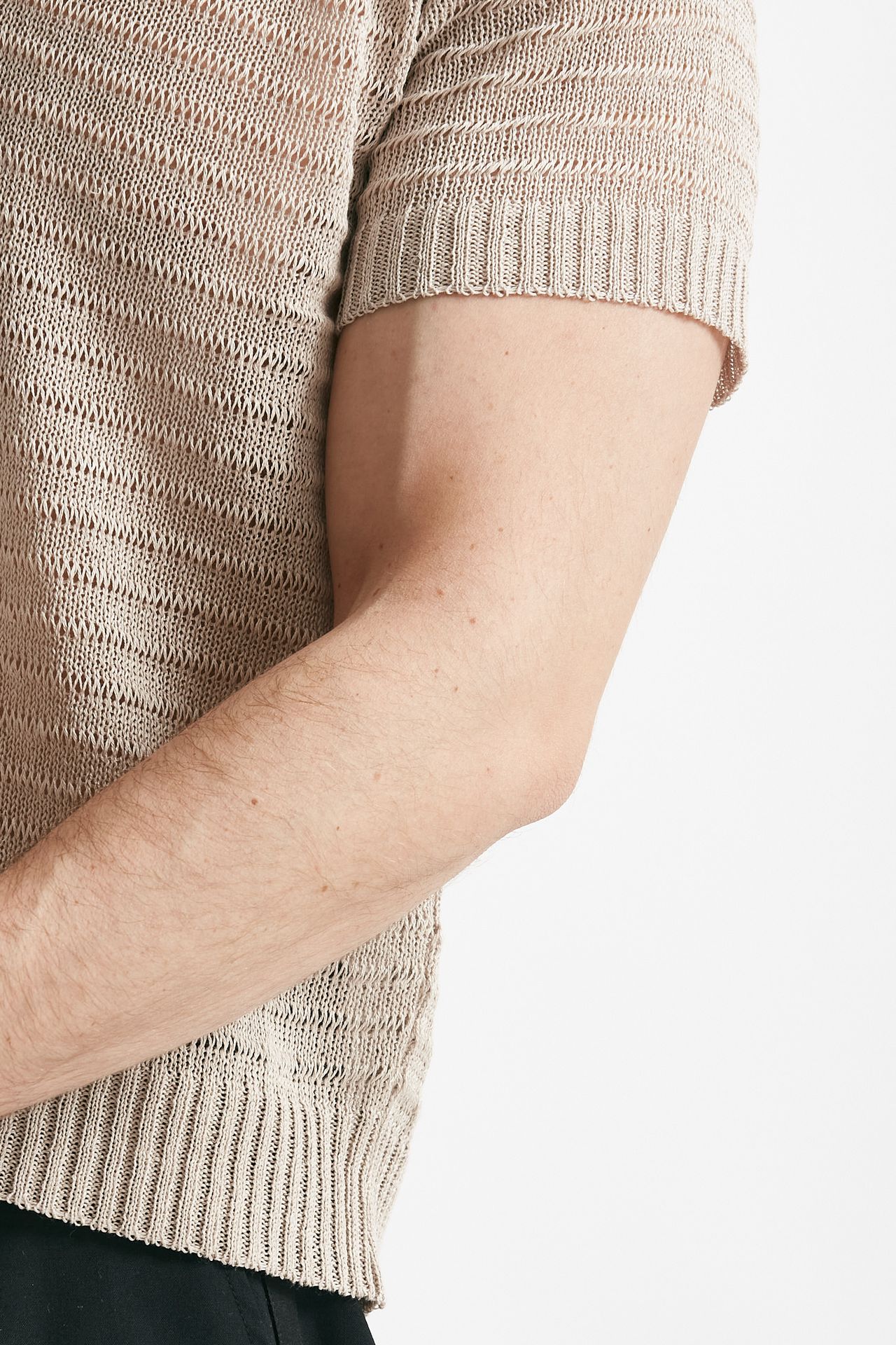 Polo in maglia lino poliammide tortora  