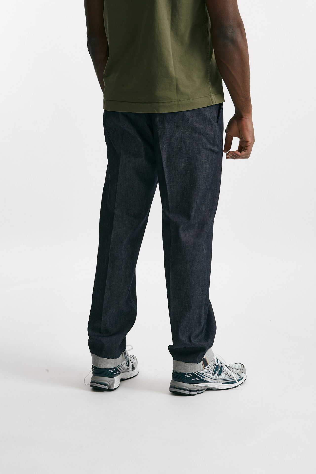 Pantalone chino TIM in denim bagnato