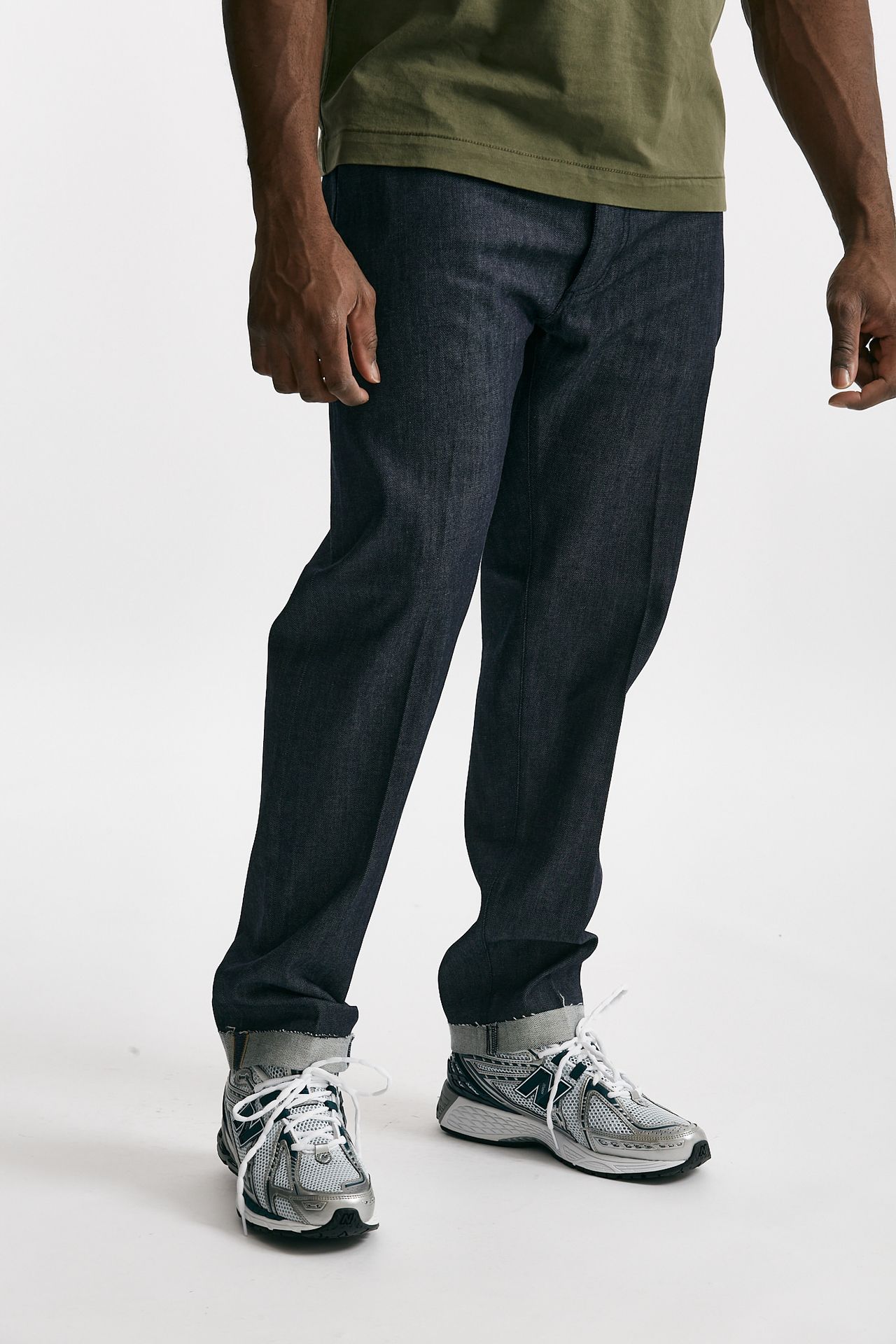 Pantalone chino TIM in denim bagnato
