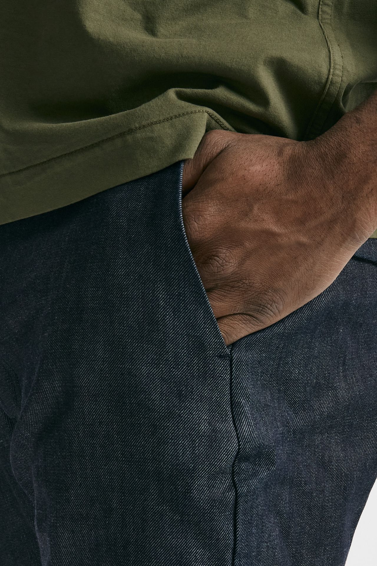 Pantalone chino TIM in denim bagnato