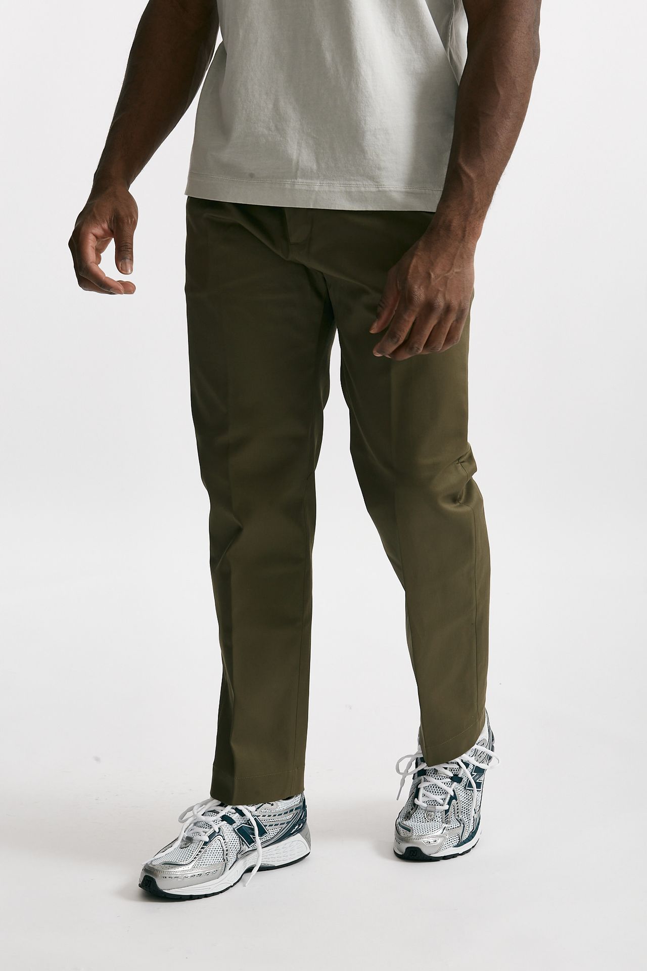 Pantalone FOLD 2 pinces in cotone verde