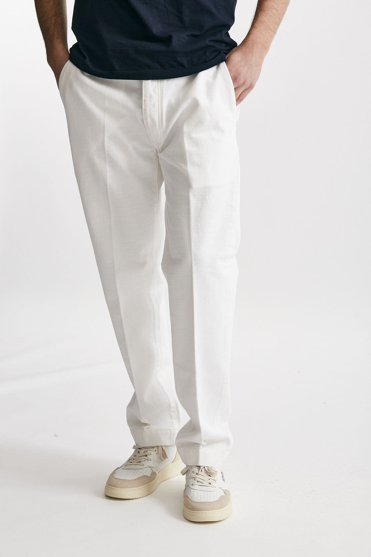 Pantalone chino TIM in cotone fermo bianco