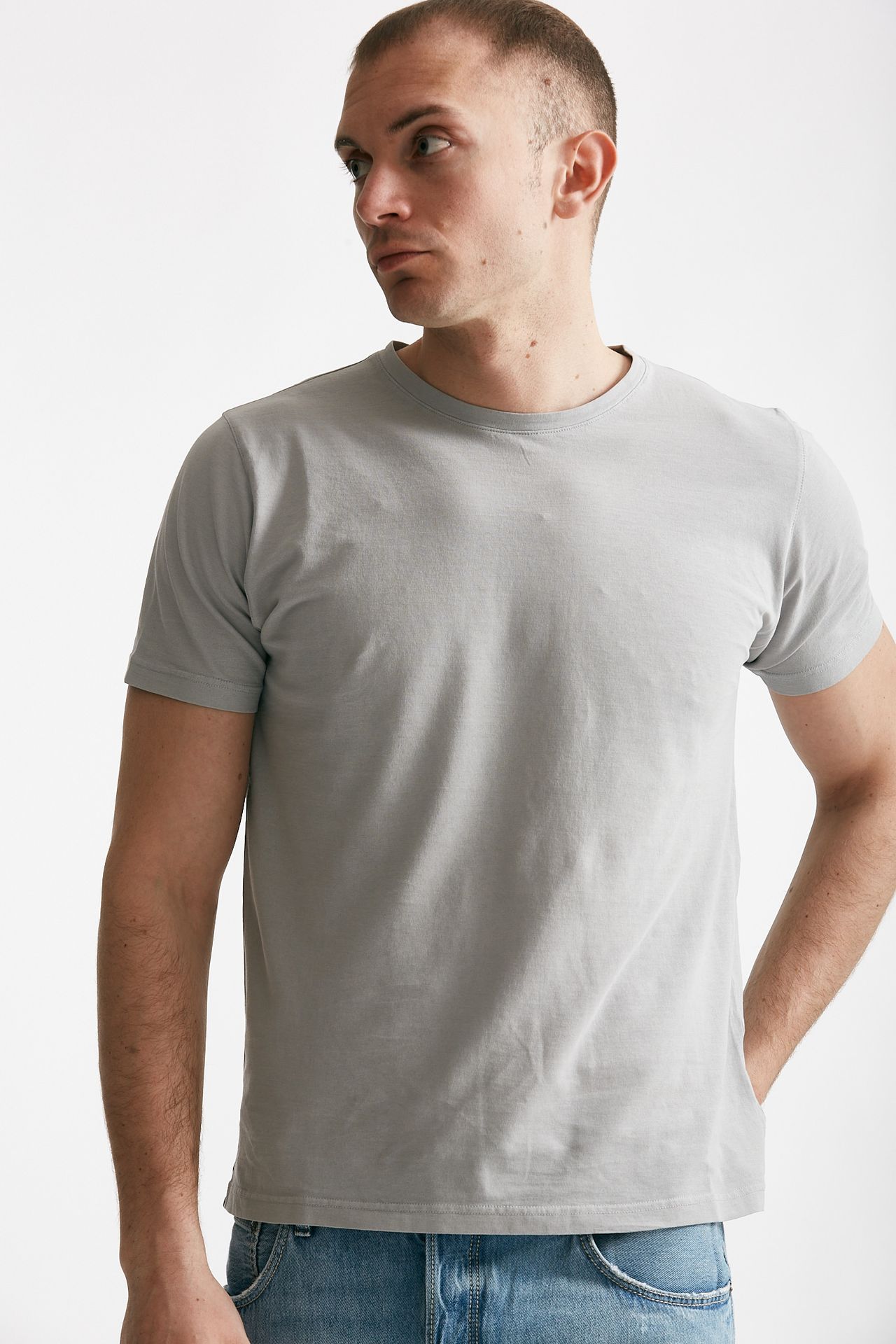 T shirt in cotone grigio