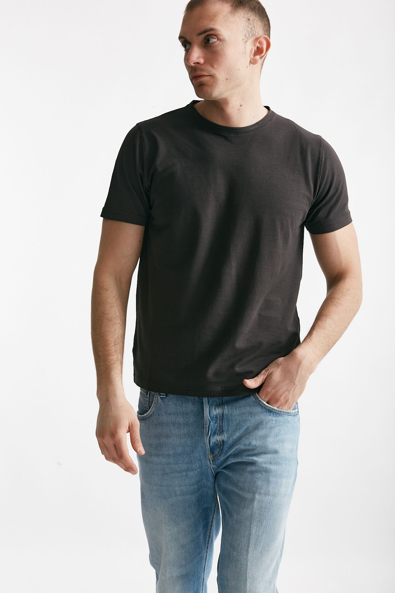 T shirt in cotone marrone