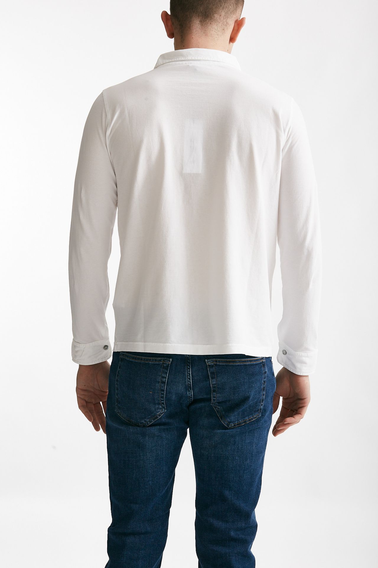 Polo camicia in cotone bianco