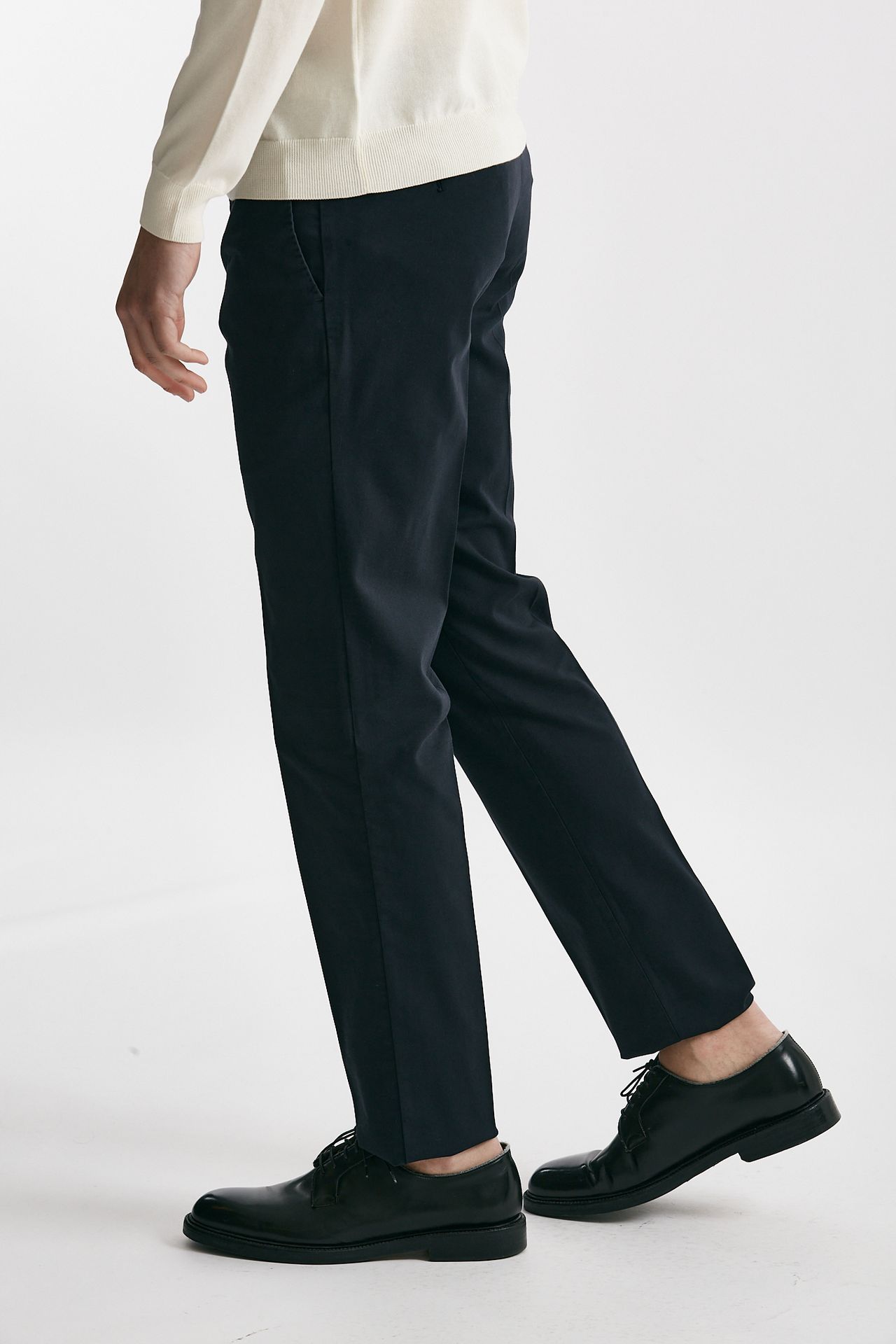 Pantalone in cotone lavato stretch SLIM FIT blu