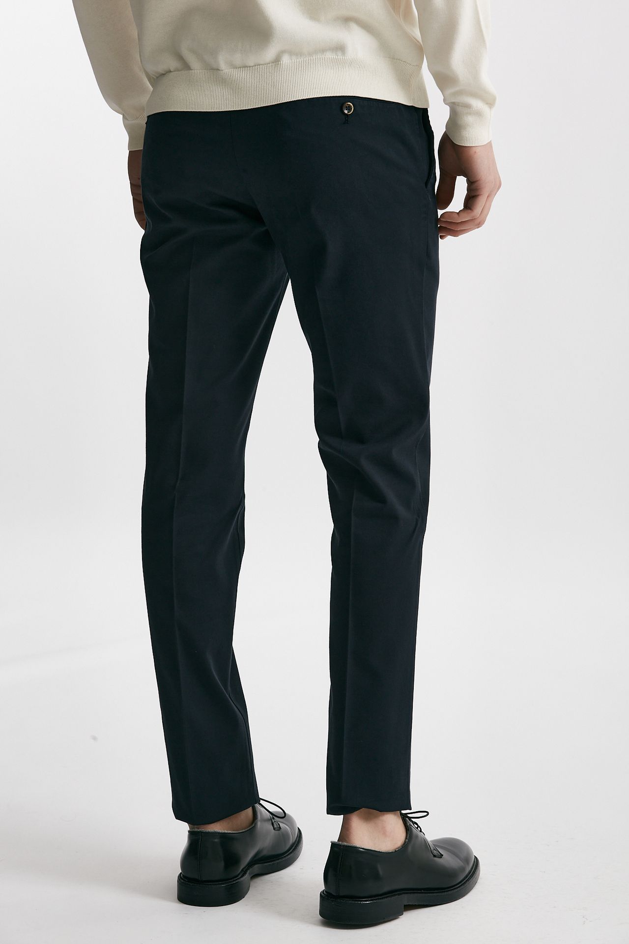 Pantalone in cotone lavato stretch SLIM FIT blu