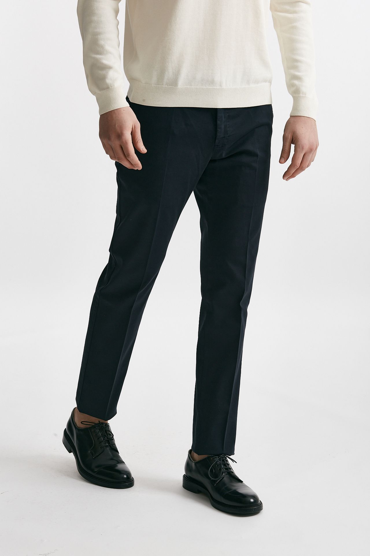 Pantalone in cotone lavato stretch SLIM FIT blu