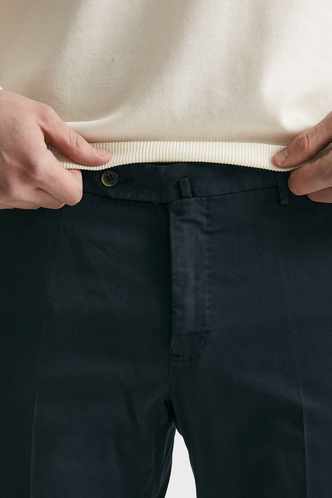 Pantalone in cotone lavato stretch SLIM FIT blu