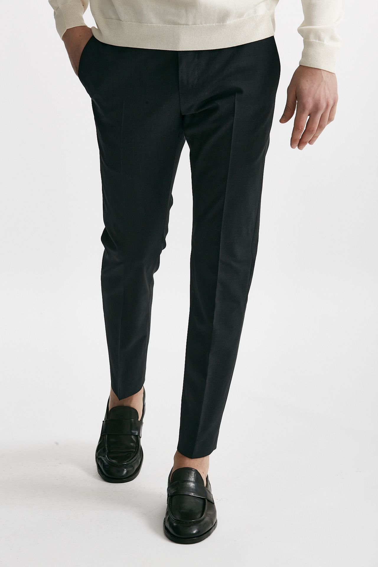 Pantalone in lana stretch EDGE- DIECI grigio antracite
