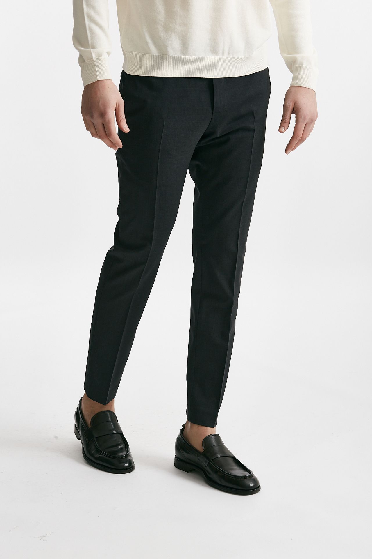 Pantalone in lana stretch EDGE- DIECI grigio antracite