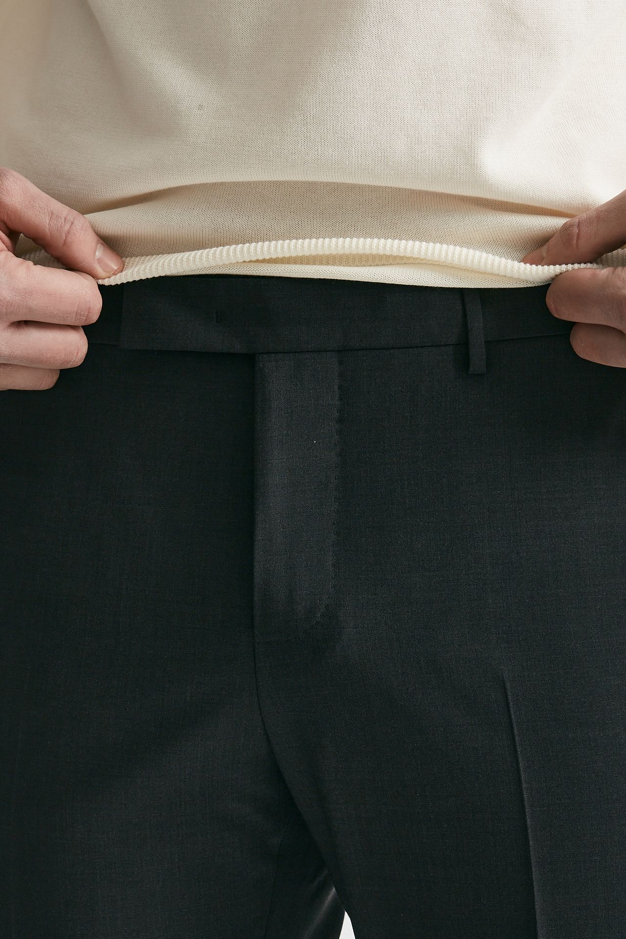 Pantalone in lana stretch EDGE- DIECI grigio antracite
