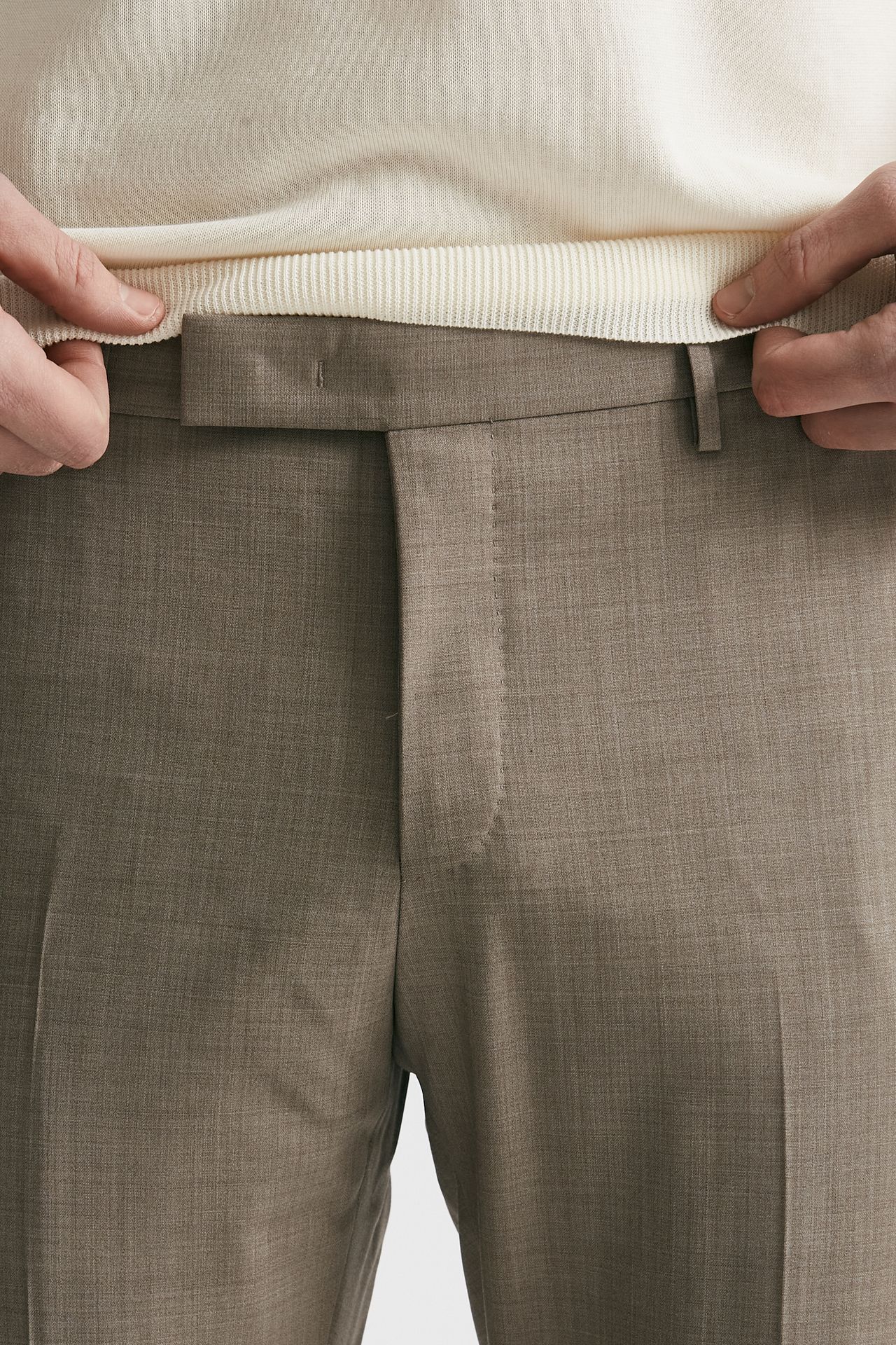 Pantalone in lana stretch EDGE- DIECI beige