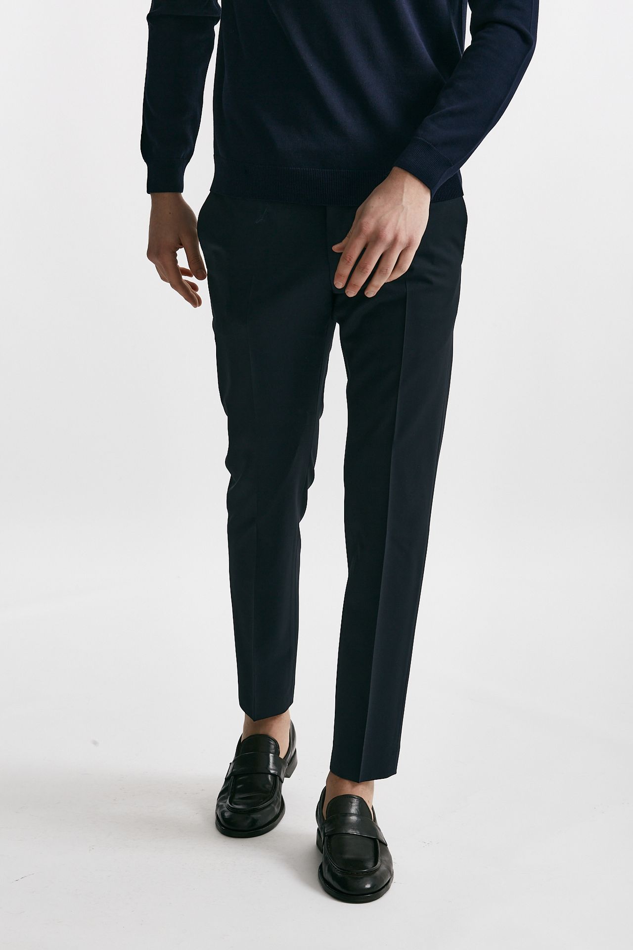 Pantalone in lana stretch EDGE- DIECI blu